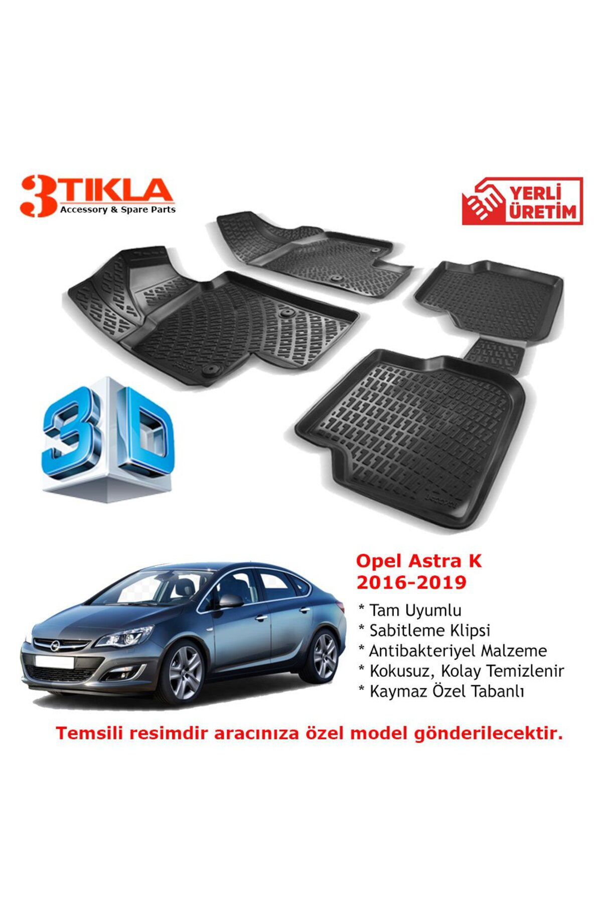 Opel Astra K 2016-2019 Premium 3D Havuzlu Paspas Seti Fiyatı, Yorumları ve Özellikleri