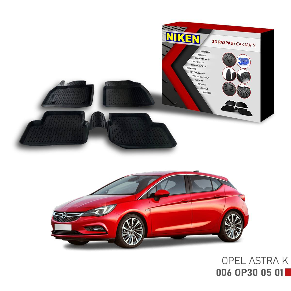 Opel Astra K için Uyumlu -2016 3D Paspas