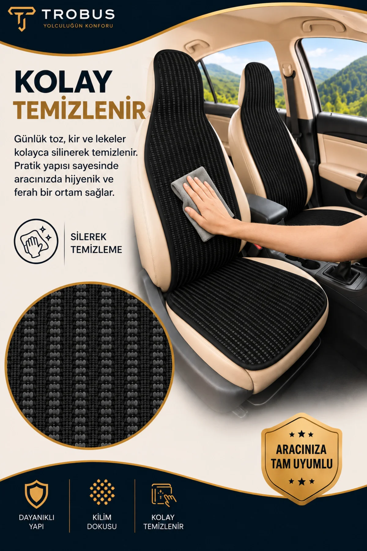 Opel Astra L 2022 ve Sonrası Üniversal Örme Ön 2 Parça Minder Terletmez Kaymaz Taban Siyah Opel Astra L 2022 ve Sonrası Üniversal Örme Ön 2 Parça Minder Terletmez Kaymaz Taban Siyah