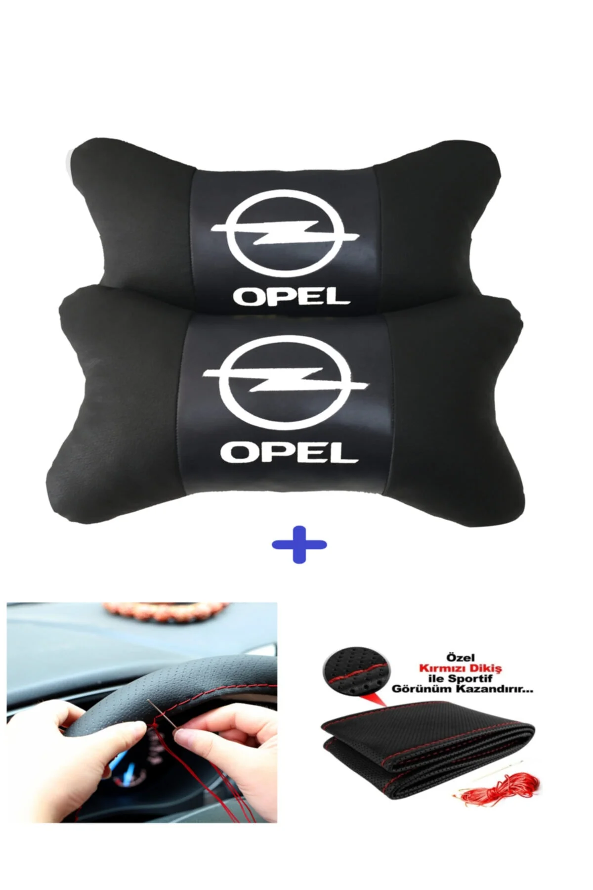 Opel Astra Uyumlu Kasa Dikmeli Direksiyon Kılıfı + 5d Ortopedik Boyun Yastığı Opel Astra Uyumlu Kasa Dikmeli Direksiyon Kılıfı + 5d Ortopedik Boyun Yastığı