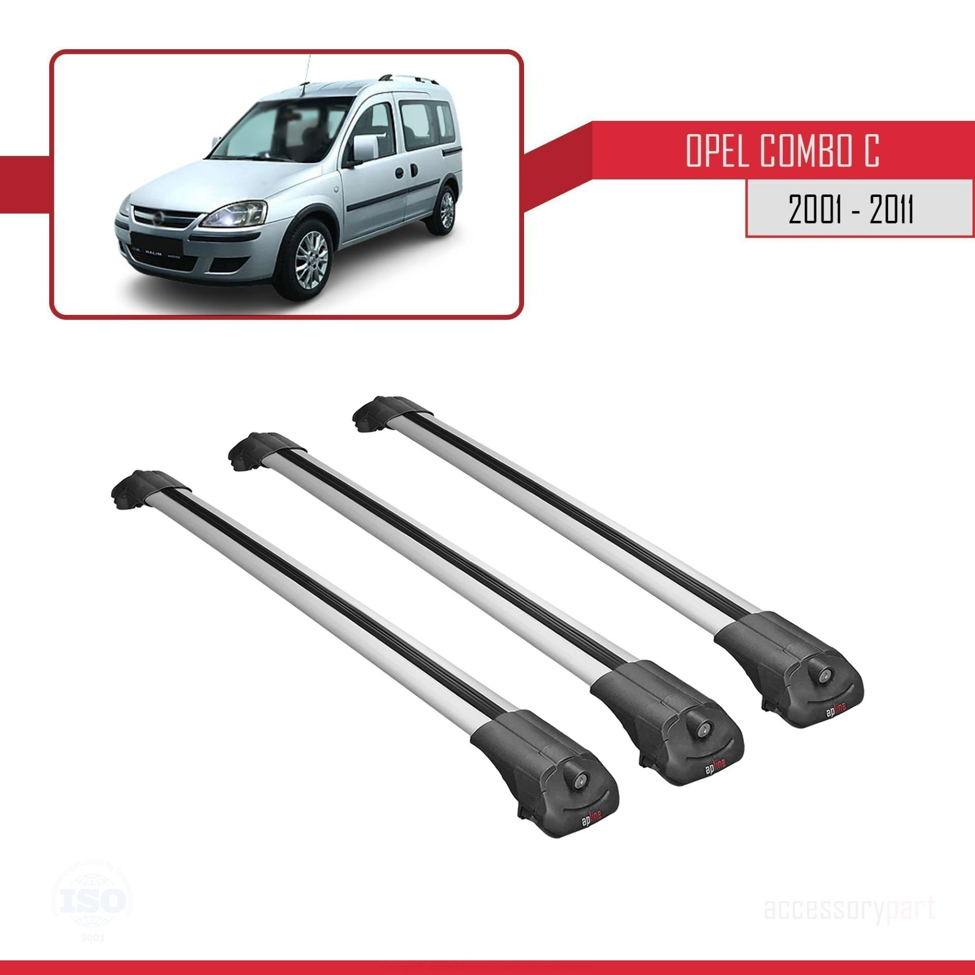 Opel Combo (C) 2001-2011 Arası ile uyumlu ACE-1 Ara Atkı Tavan Ba