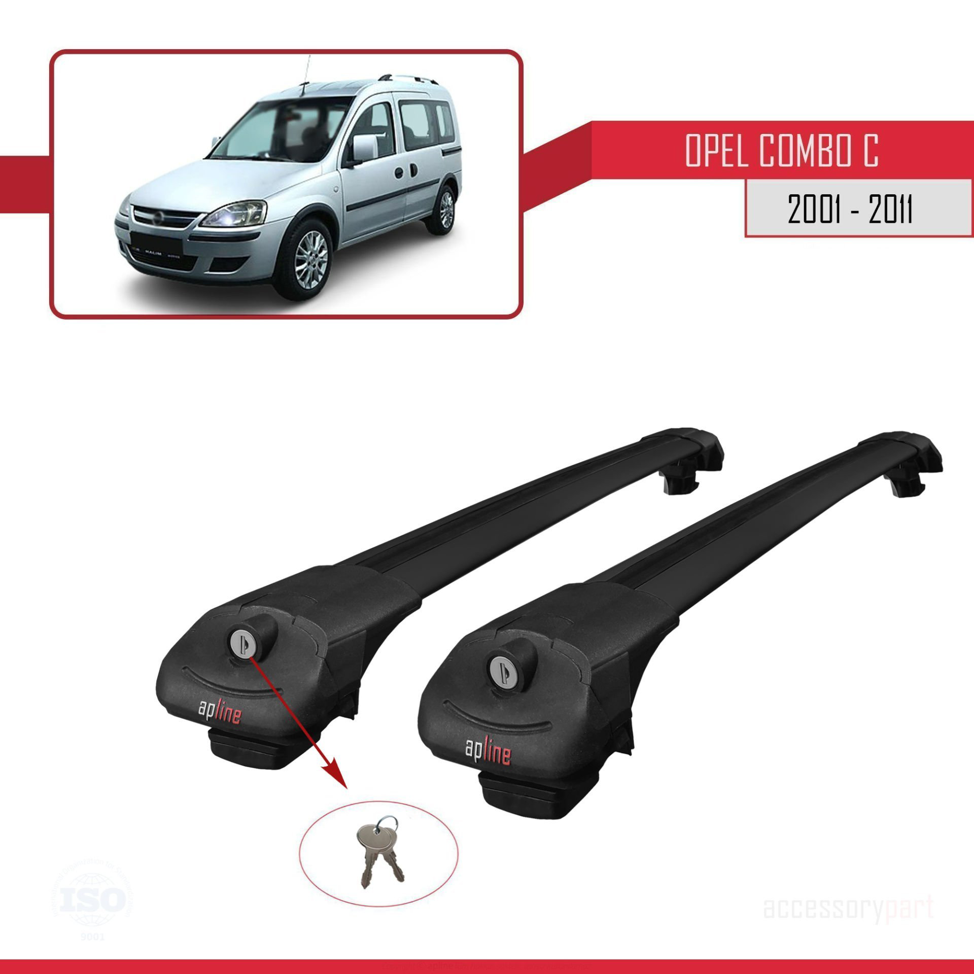 Opel Combo (C) 2001-2011 Arası ile uyumlu ACE-1 Ara Atkı Tavan Ba