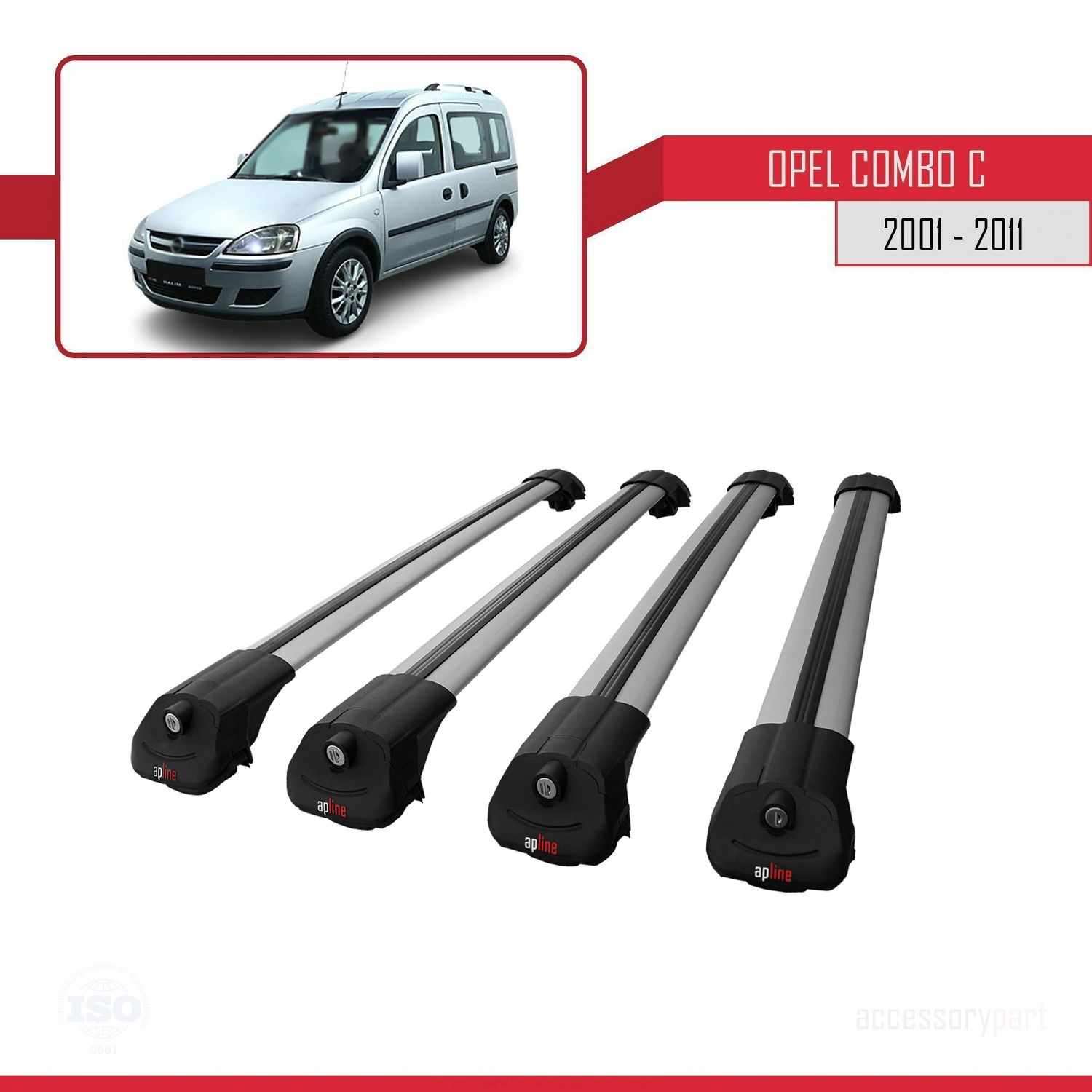 Opel Combo (C) 2001-2011 Arası ile uyumlu ACE-1 Ara Atkı Tavan Ba