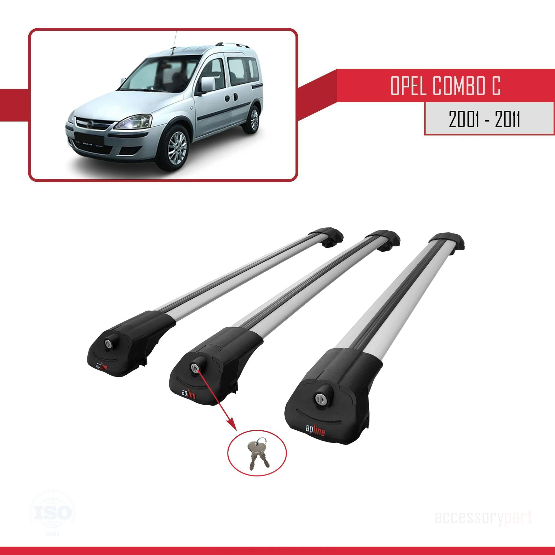 Opel Combo (C) 2001-2011 Arası ile uyumlu ACE-1 Ara Atkı Tavan Ba