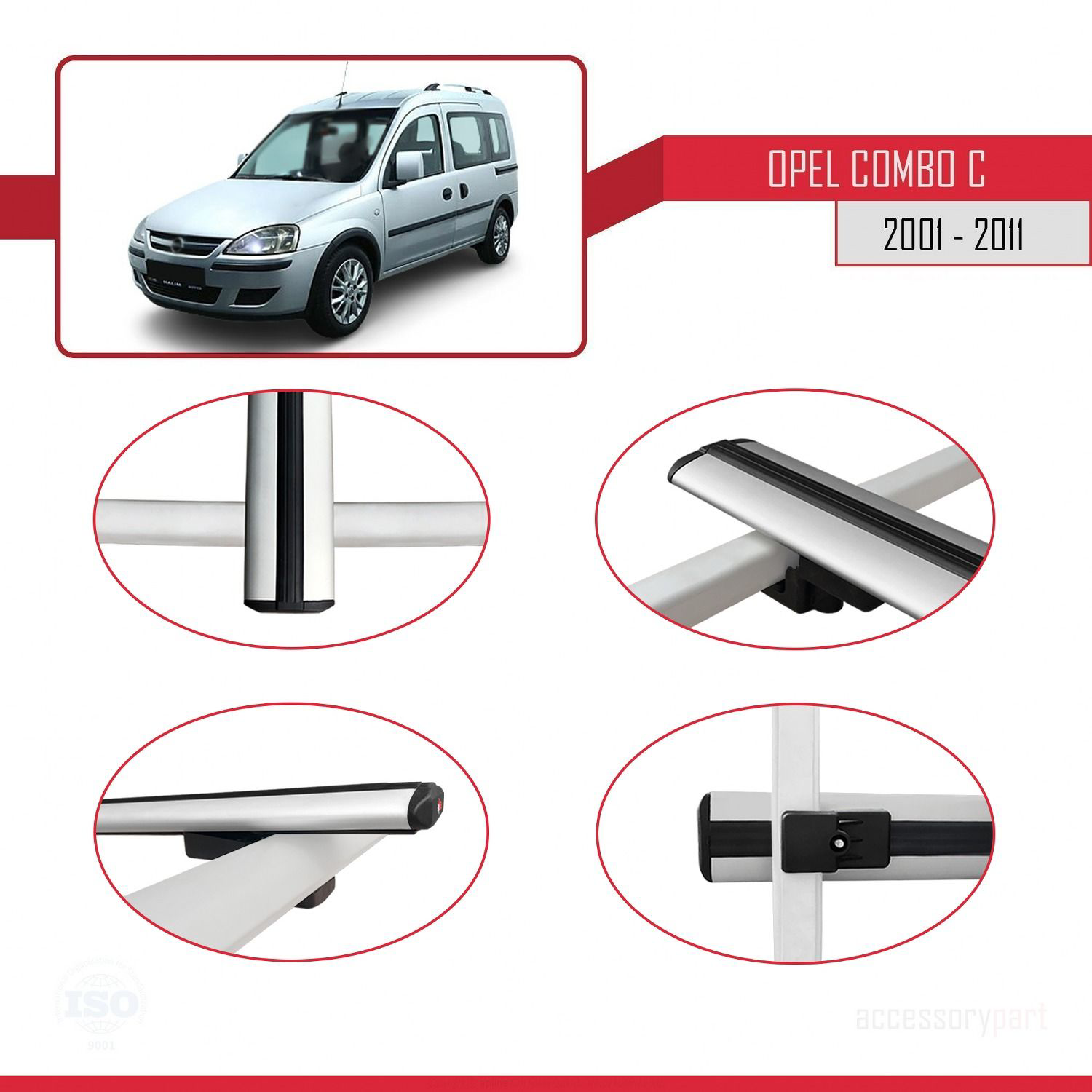Opel Combo (C) 2001-2011 Arası ile uyumlu Basic Model Ara Atkı Ta