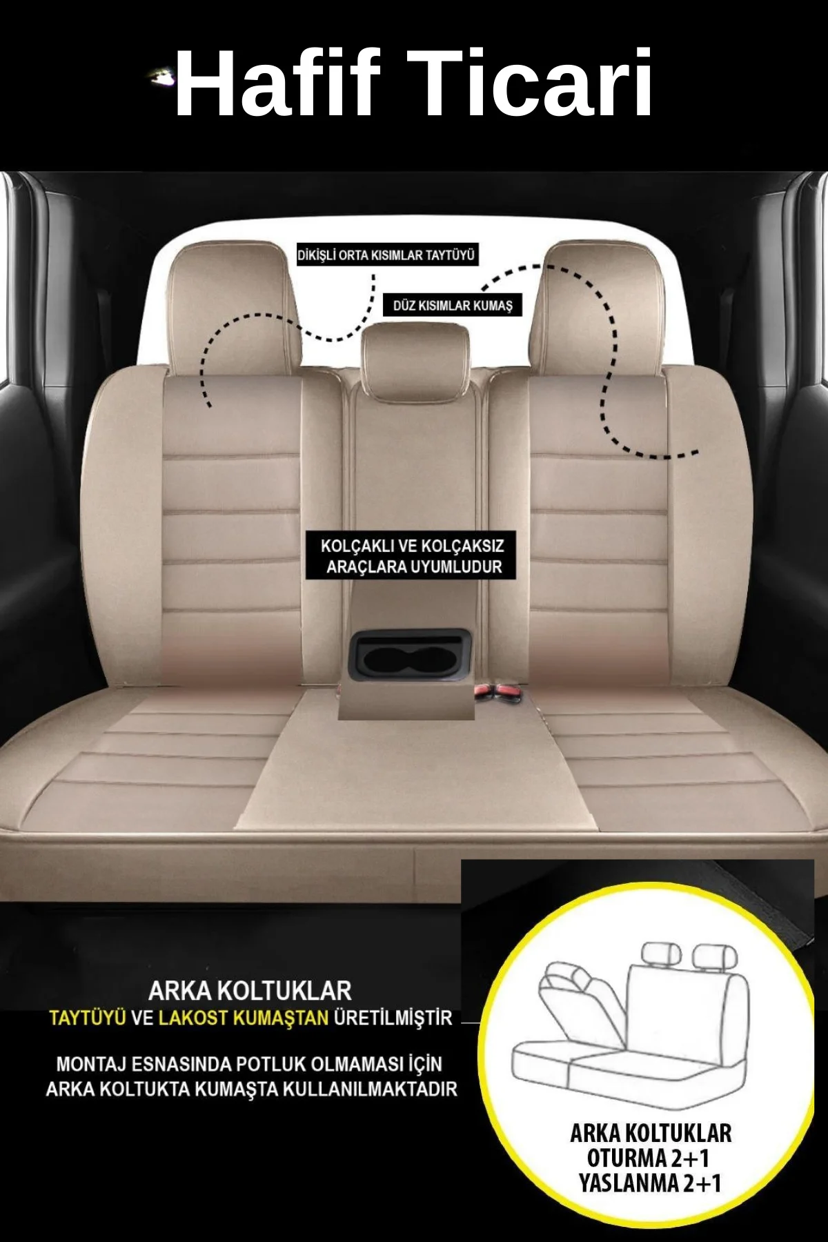 Opel Combo Camli Van 2013-2018  Başak Serisi 2+1 Ticari Tay Tüyü