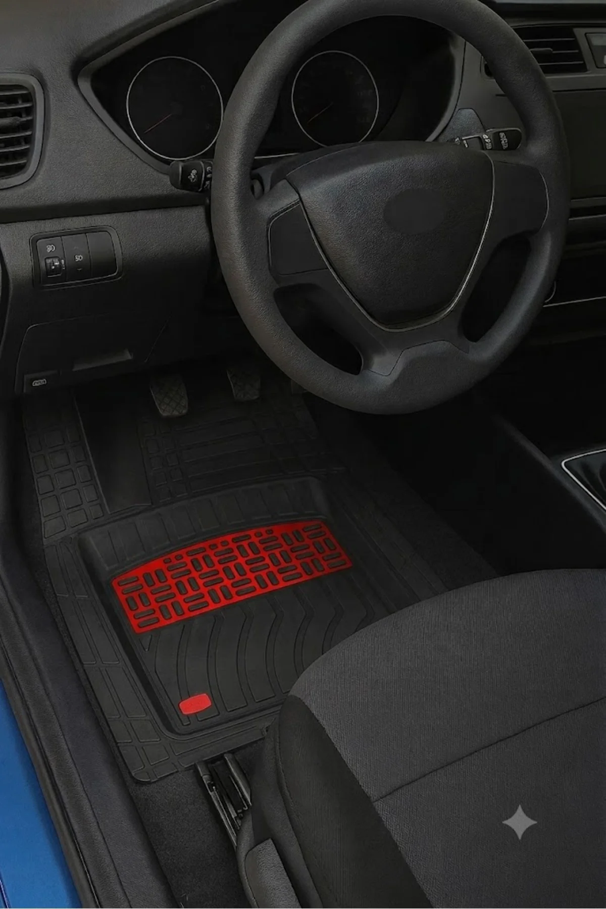Opel Combo Combi 2003 Uyumlu 4 Cm Derin Havuzlu 3D Universal Oto Paspas Siyah-Kırmızı