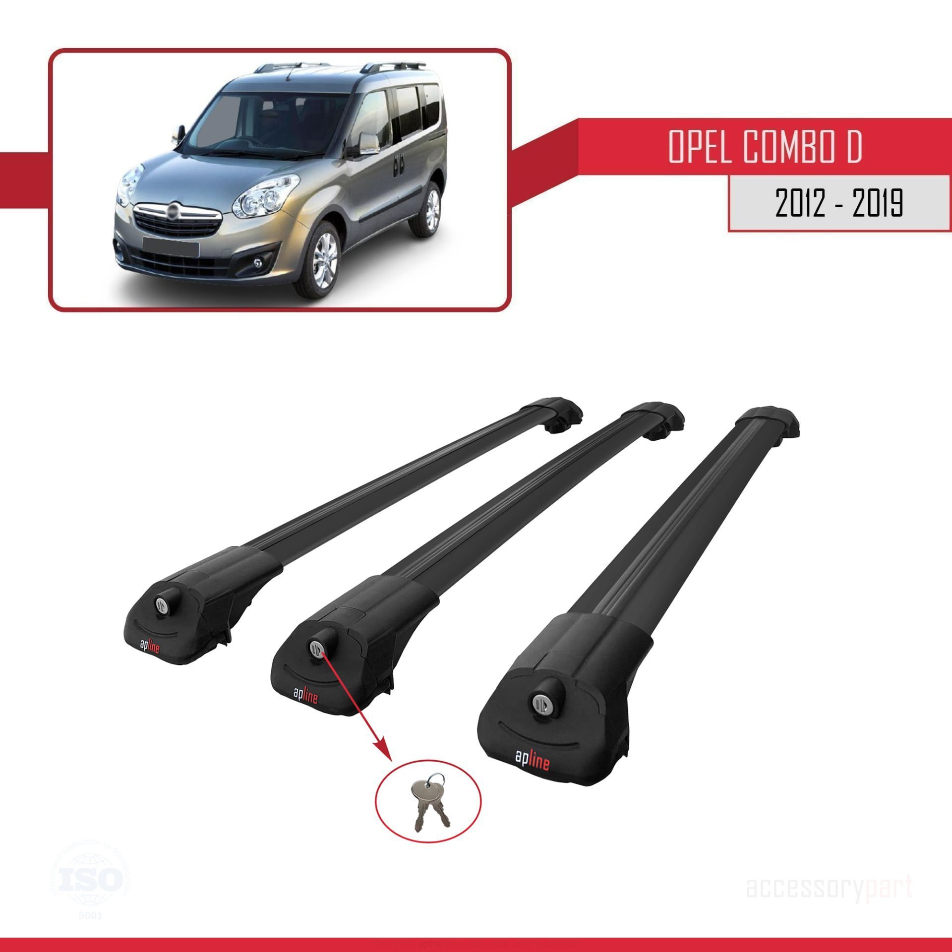 Opel Combo (D) 2012-2018 Arası ile uyumlu ACE-1 Ara Atkı Tavan Ba