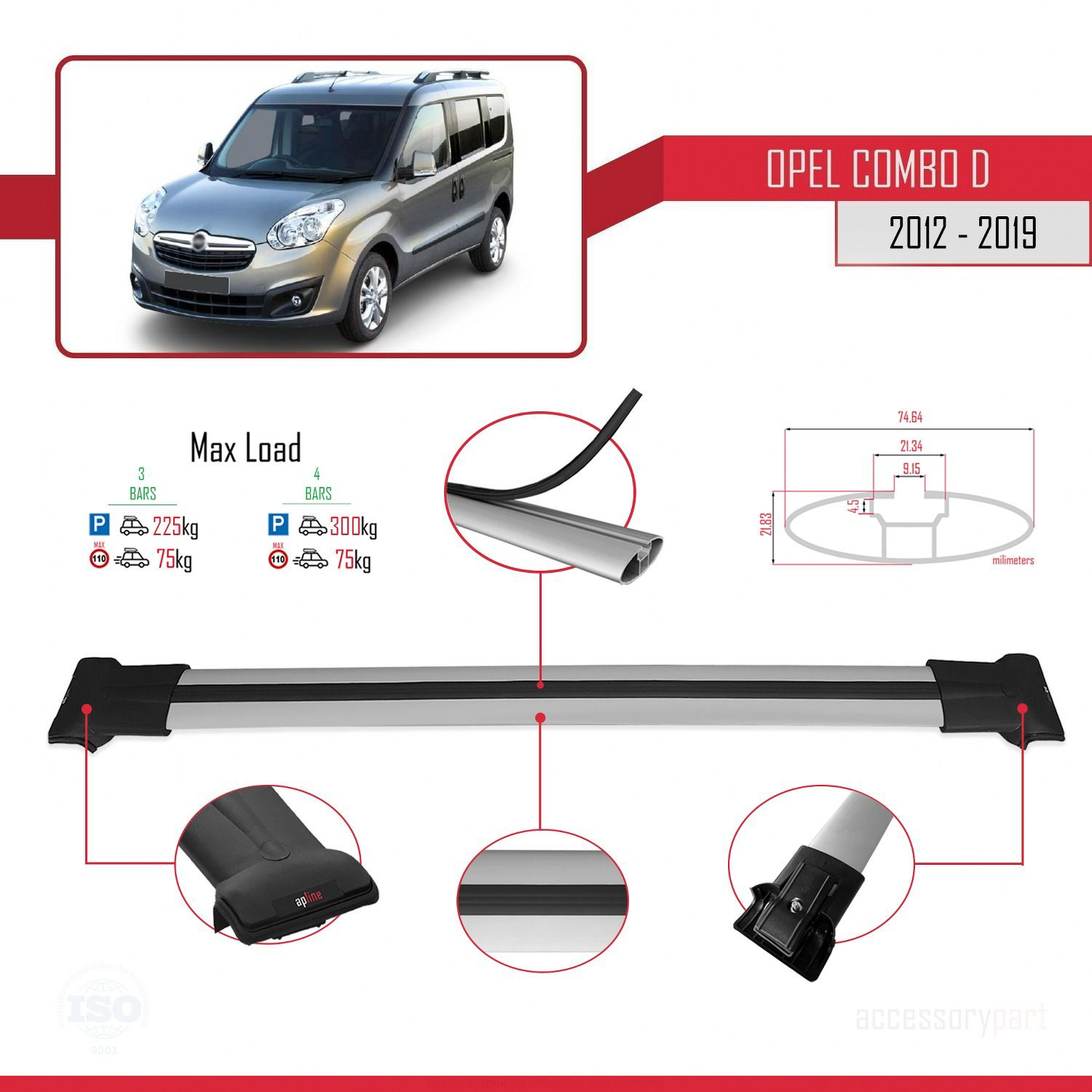Opel Combo (D) 2012-2018 Arası ile uyumlu FLY Model Ara Atkı Tava