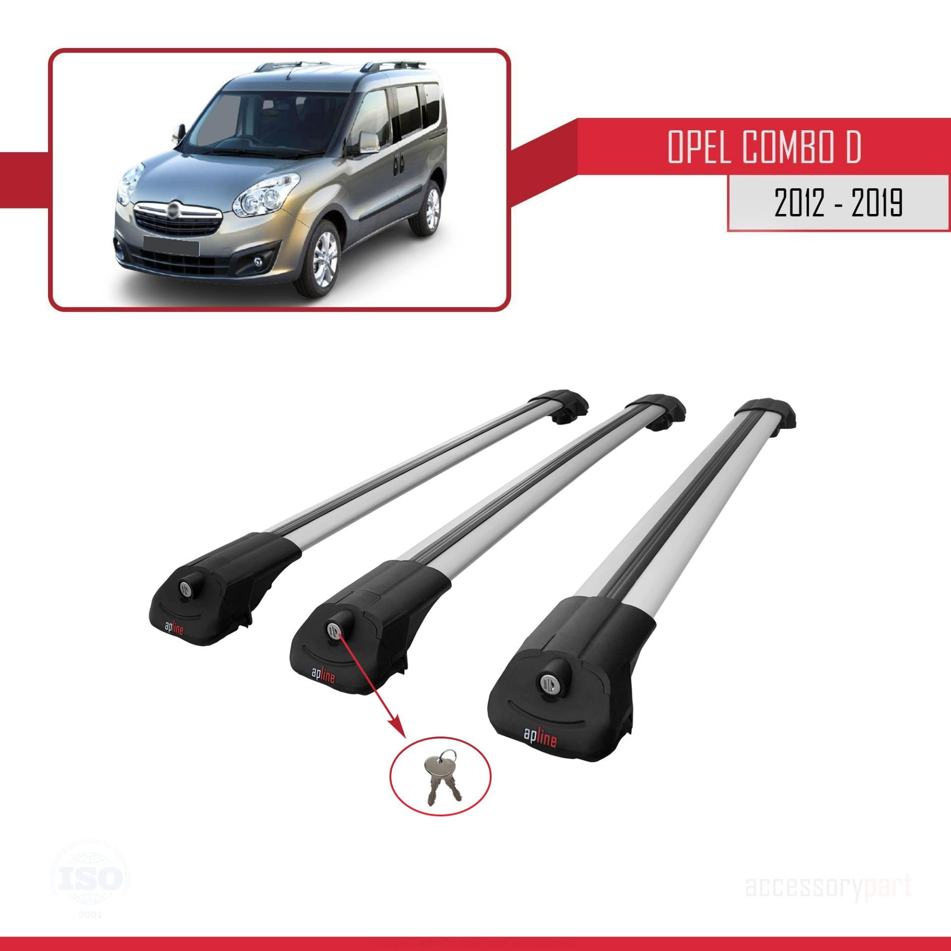 Opel Combo (D) 2012-2018 Arası ile uyumlu ACE-1 Ara Atkı Tavan Ba