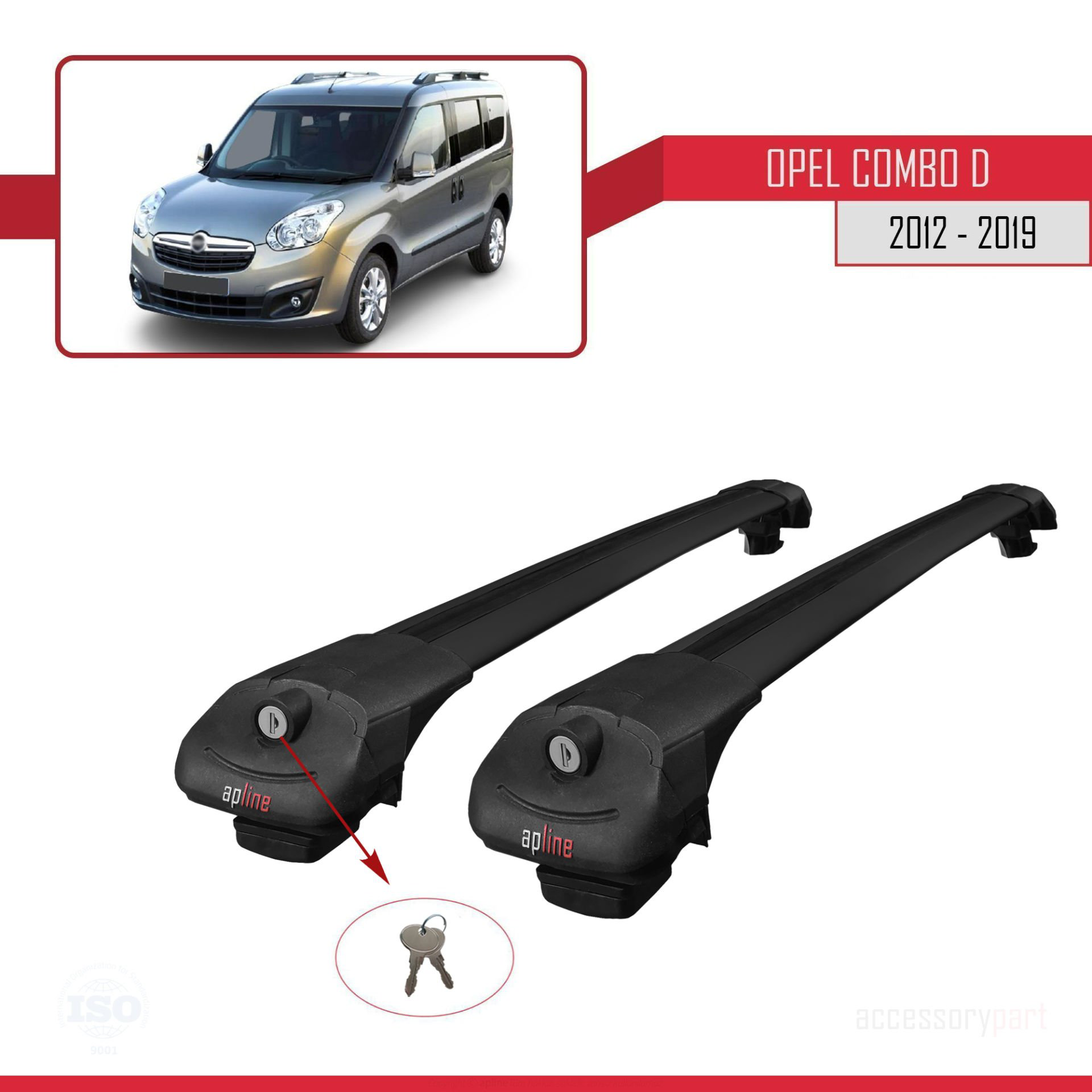 Opel Combo (D) 2012-2018 Arası ile uyumlu ACE-1 Ara Atkı Tavan Ba