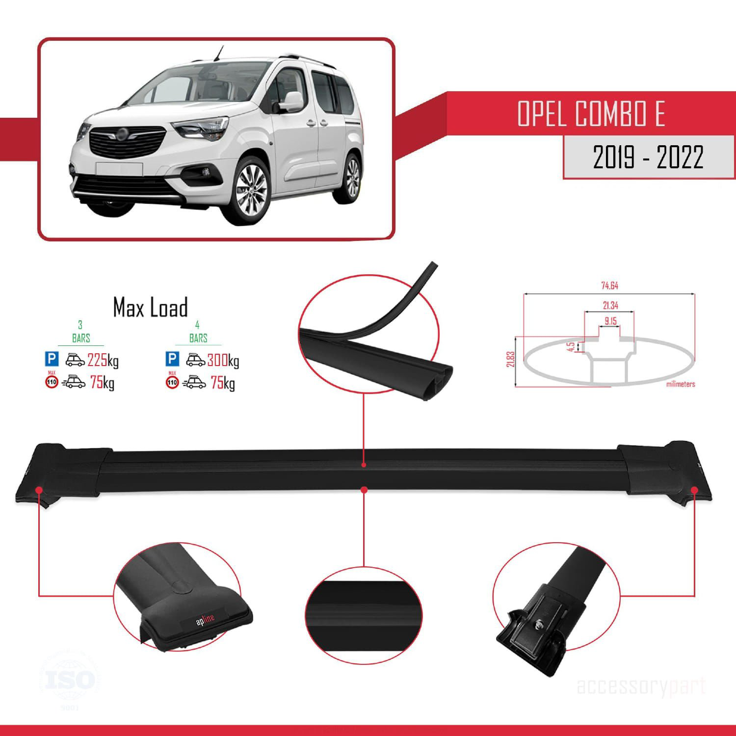 Opel Combo (E) 2019-2022 Arası ile uyumlu FLY Model Ara Atkı Tava