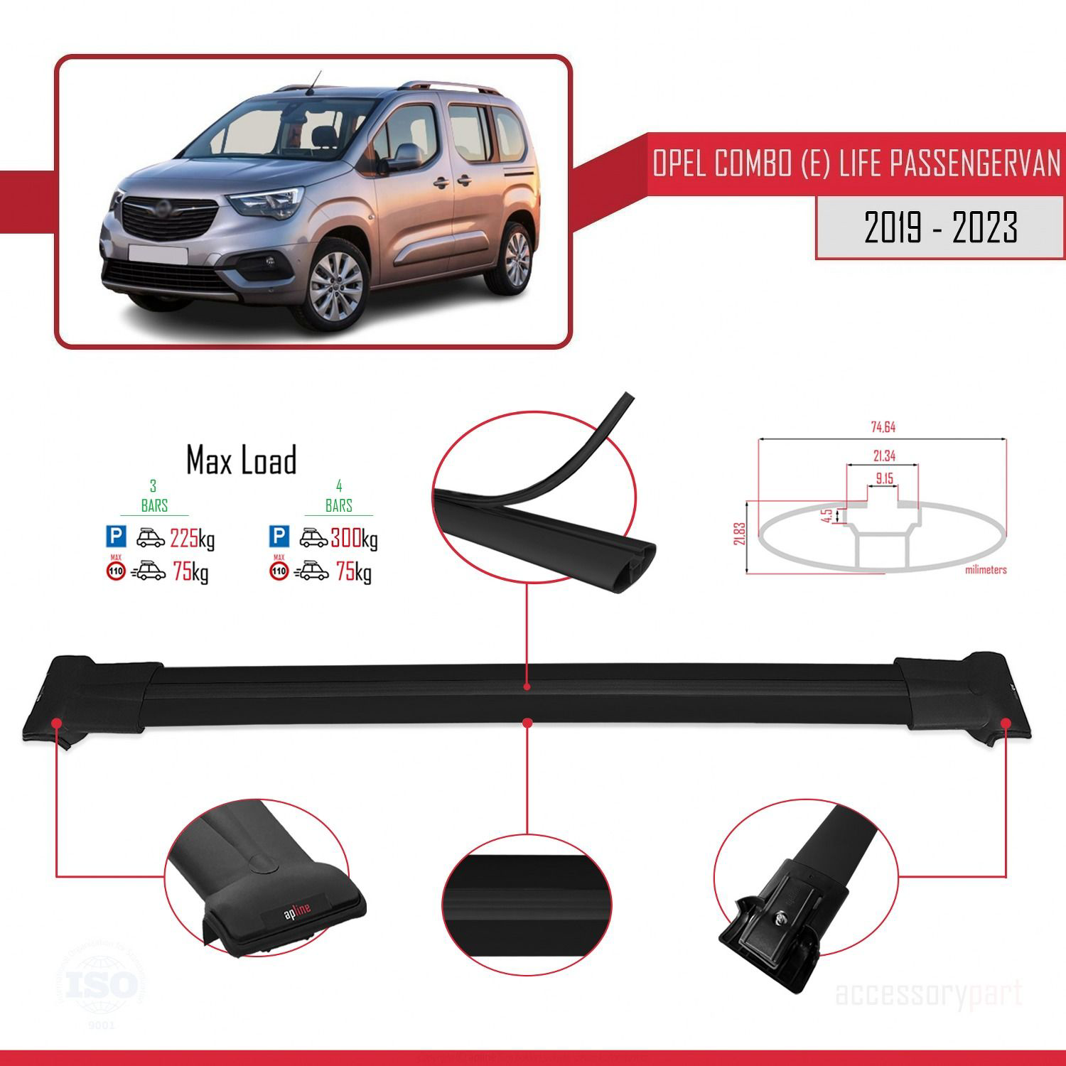 Opel Combo (E) Life PASSENGERVAN 2019-2023 Arası ile uyumlu FLY M