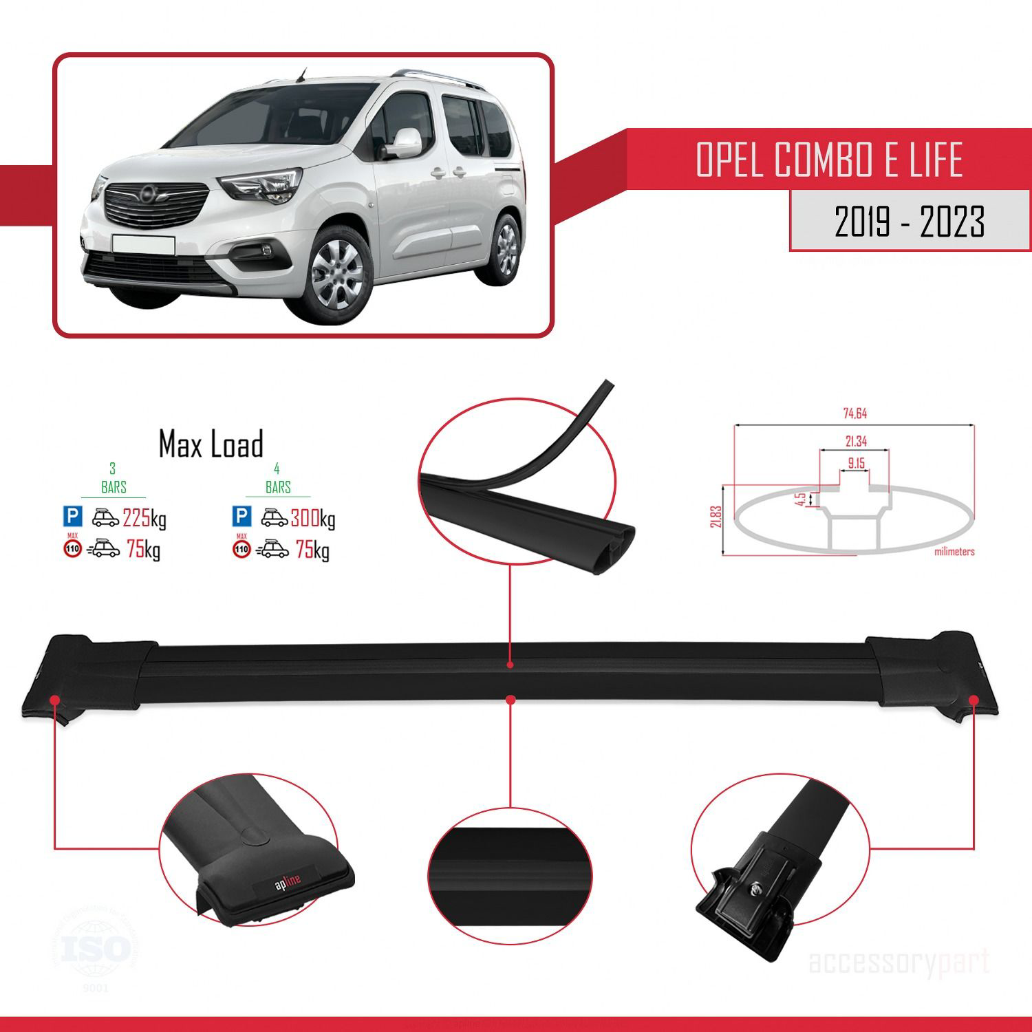 Opel Combo (E) Life PASSENGERVAN 2019-2023 Arası ile uyumlu FLY M