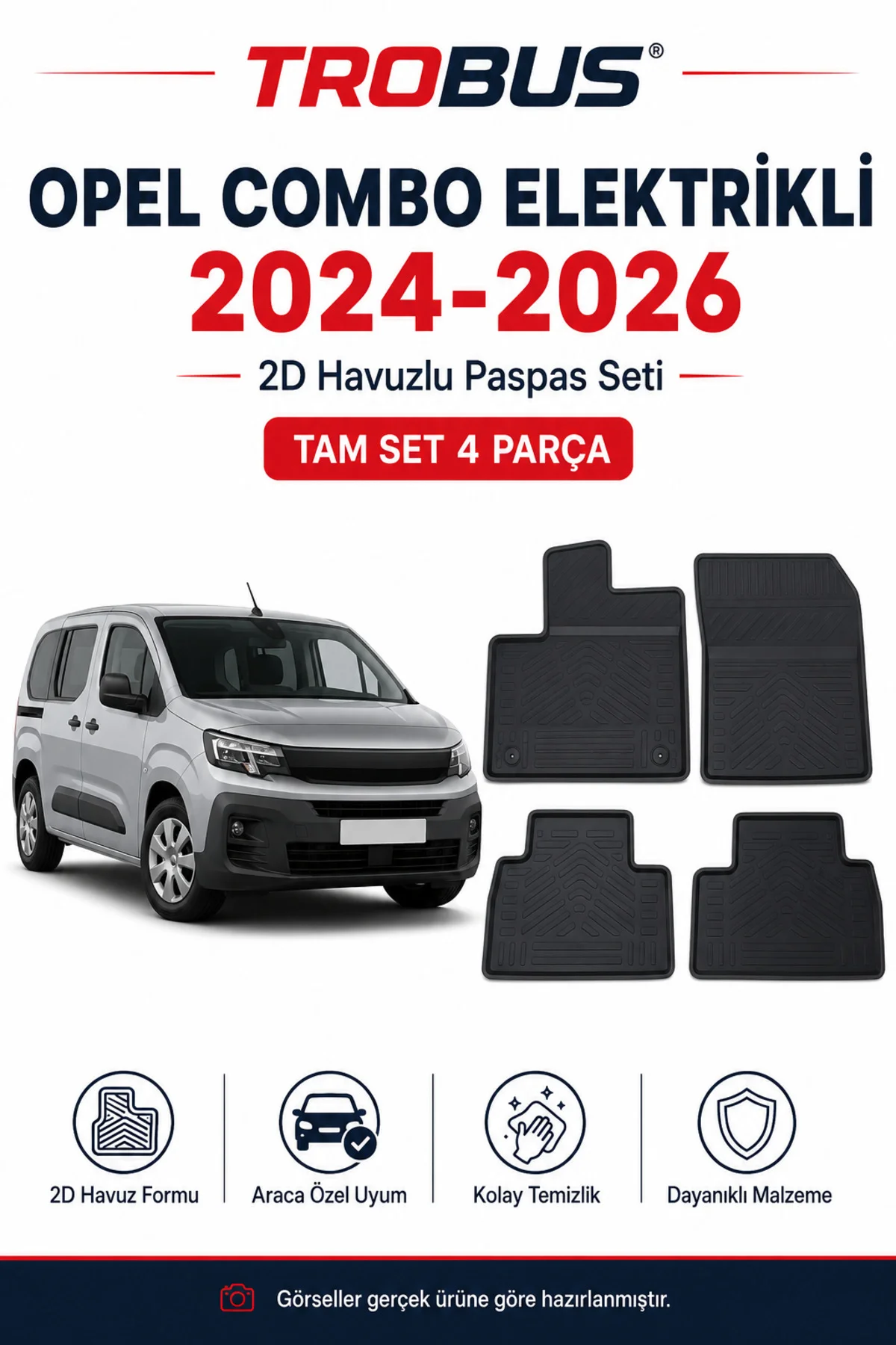 Opel Combo Elektrikli 2024-2026 Otomatik Vites 2D Havuzlu Paspas