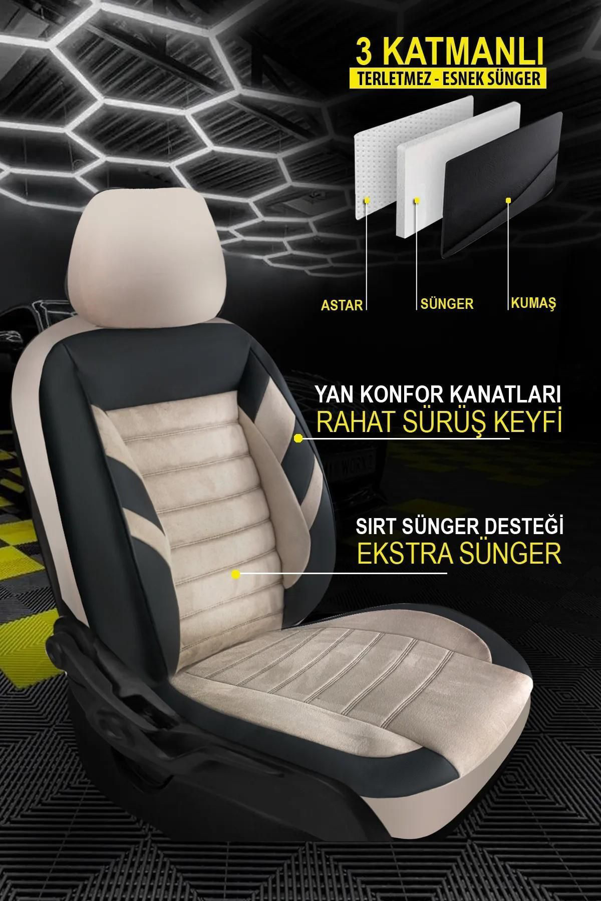 OPEL CORSA 2006-2015Uyumlu Oto Koltuk Kılıfı Comfort Serisi - Siy