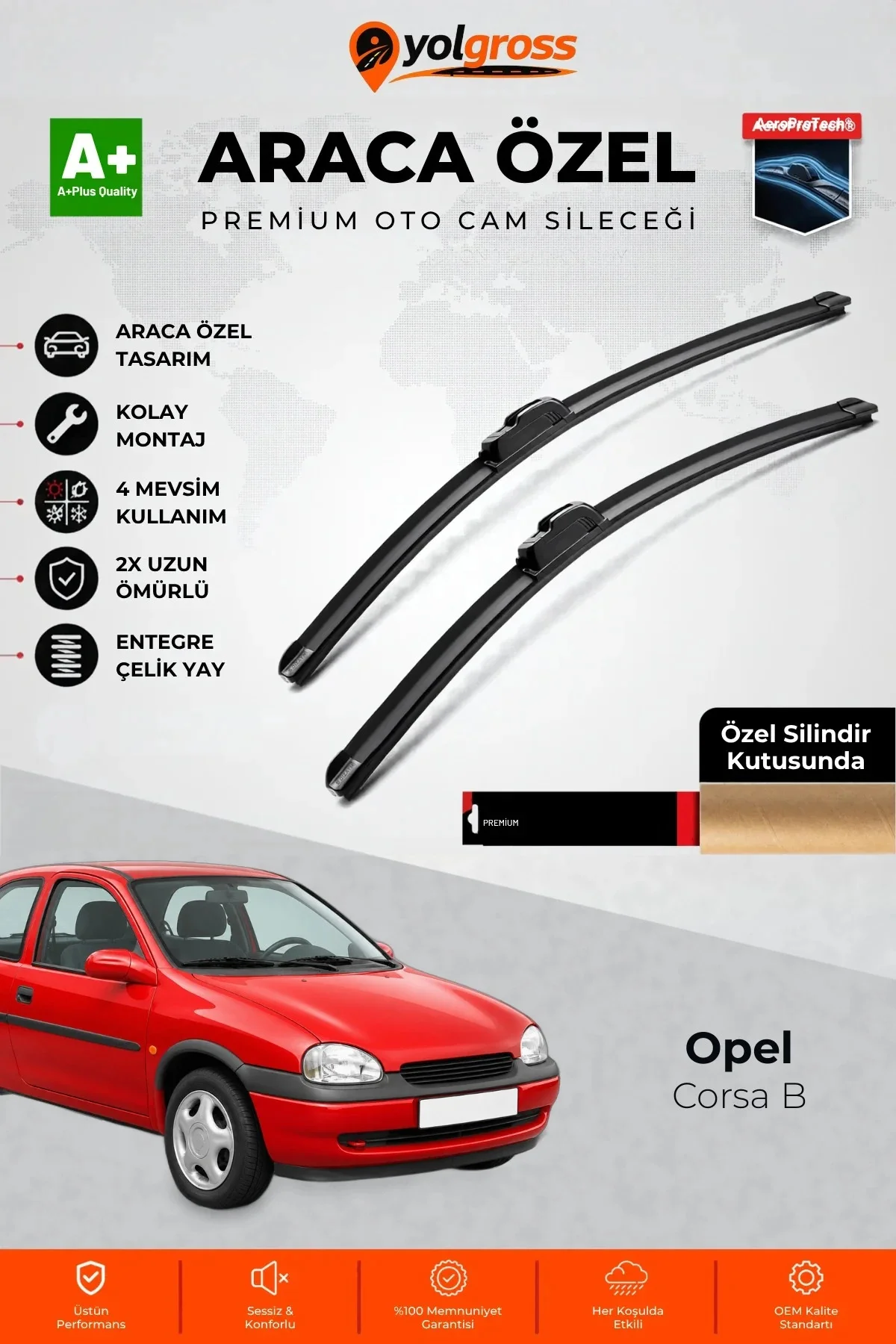 Opel Corsa B Ön Cam Silecek Seti 1993-2000 Premium Araca Özel 45-45 Cm A+ Kalite Opel Corsa B Ön Cam Silecek Seti 1993-2000 Premium Araca Özel 45-45 Cm A+ Kalite