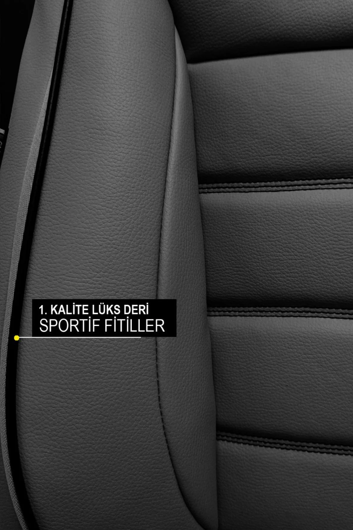Opel Corsa C 2000-2006 Aracınıza Uyumlu JetDrive Deri Koltuk Kılııfı Siyah