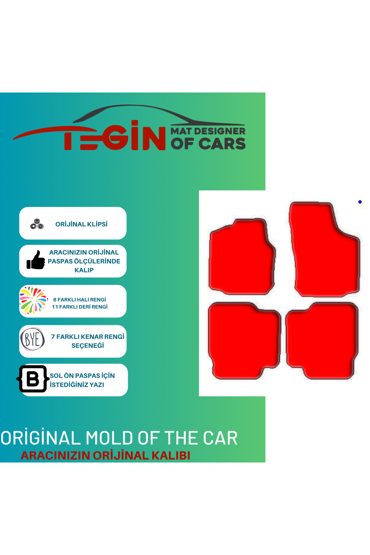 Opel Corsa C 2000-2006 Prime Siyah Deri Gri Kenar Paspas
