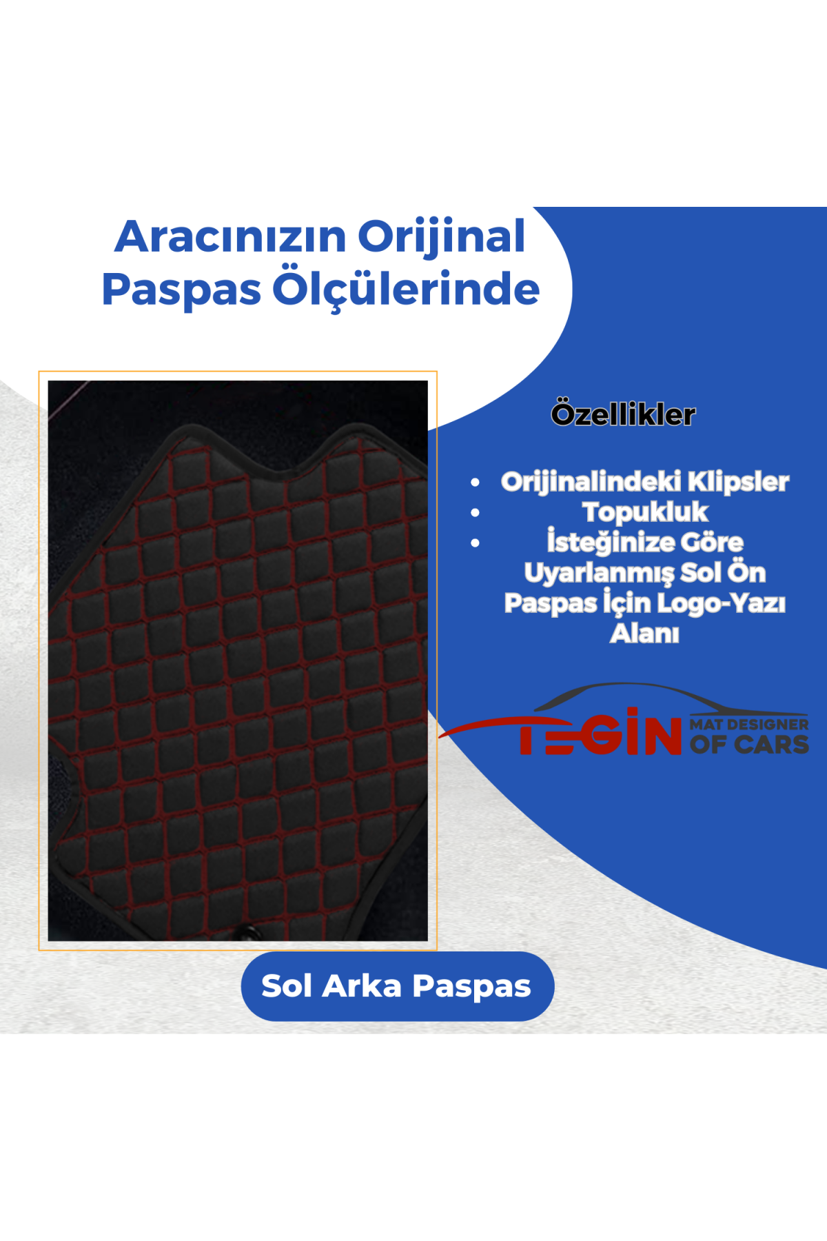Opel Corsa C 2000-2006 Prime Siyah Kırmızı Deri Siyah Kenar Paspa
