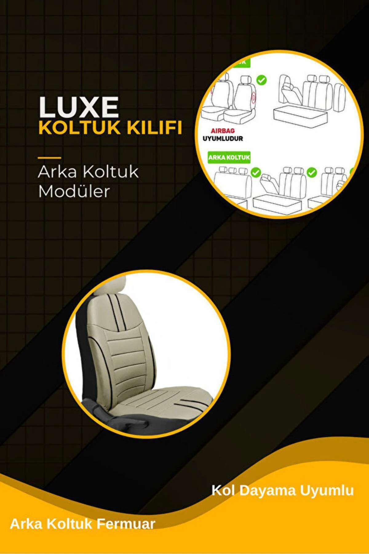Opel Corsa D Kasa / Hatchback 2007-2014 Aracınıza Uyumlu Koltuk Kılıfı Luxe Deri Bej Siyah Fiyatı, Yorumları ve Özellikleri
