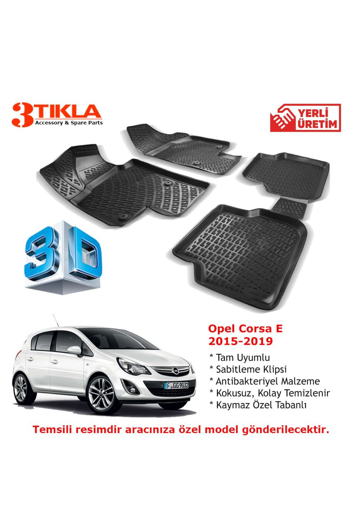 Opel Corsa E 2015-2019 Premium 3D Havuzlu Paspas Seti Fiyatı, Yorumları ve Özellikleri
