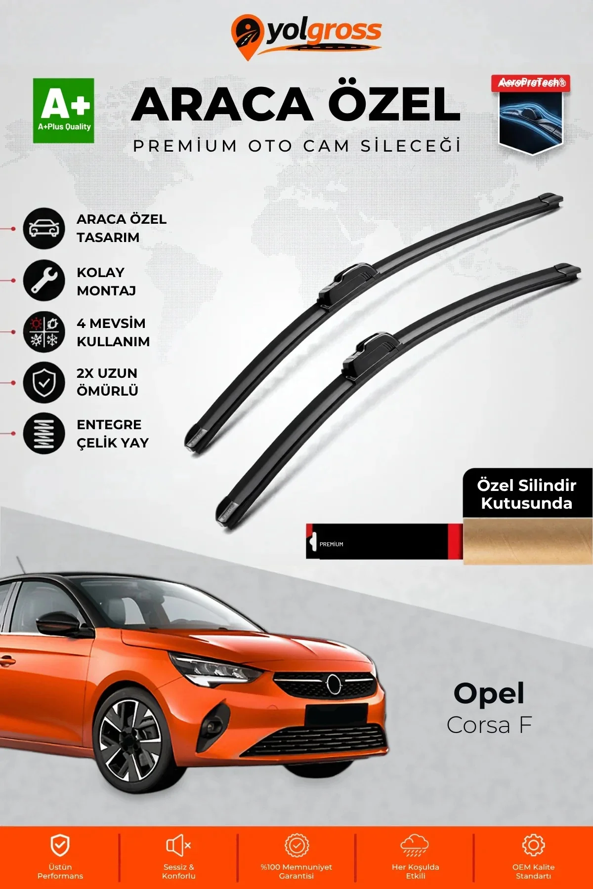 Opel Corsa F Ön Cam Silecek Seti 2019 Üzeri Premium Araca Özel 60-40 Cm A+ Kalite