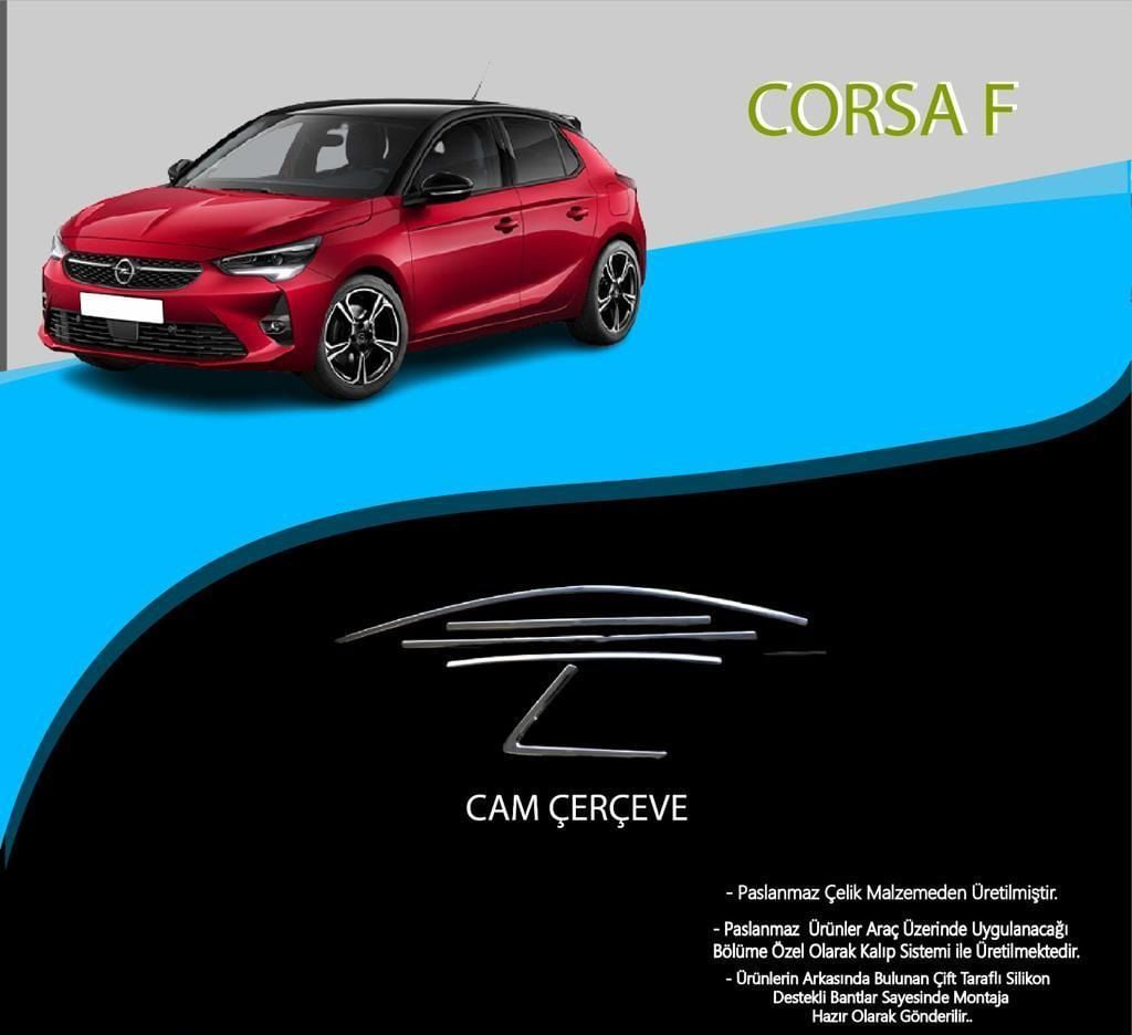 Opel Corsa Uyumlu F Krom Cam Çerçevesi 10 Parça Corsa F (2019+) Opel Corsa Uyumlu F Krom Cam Çerçevesi 10 Parça Corsa F (2019+)