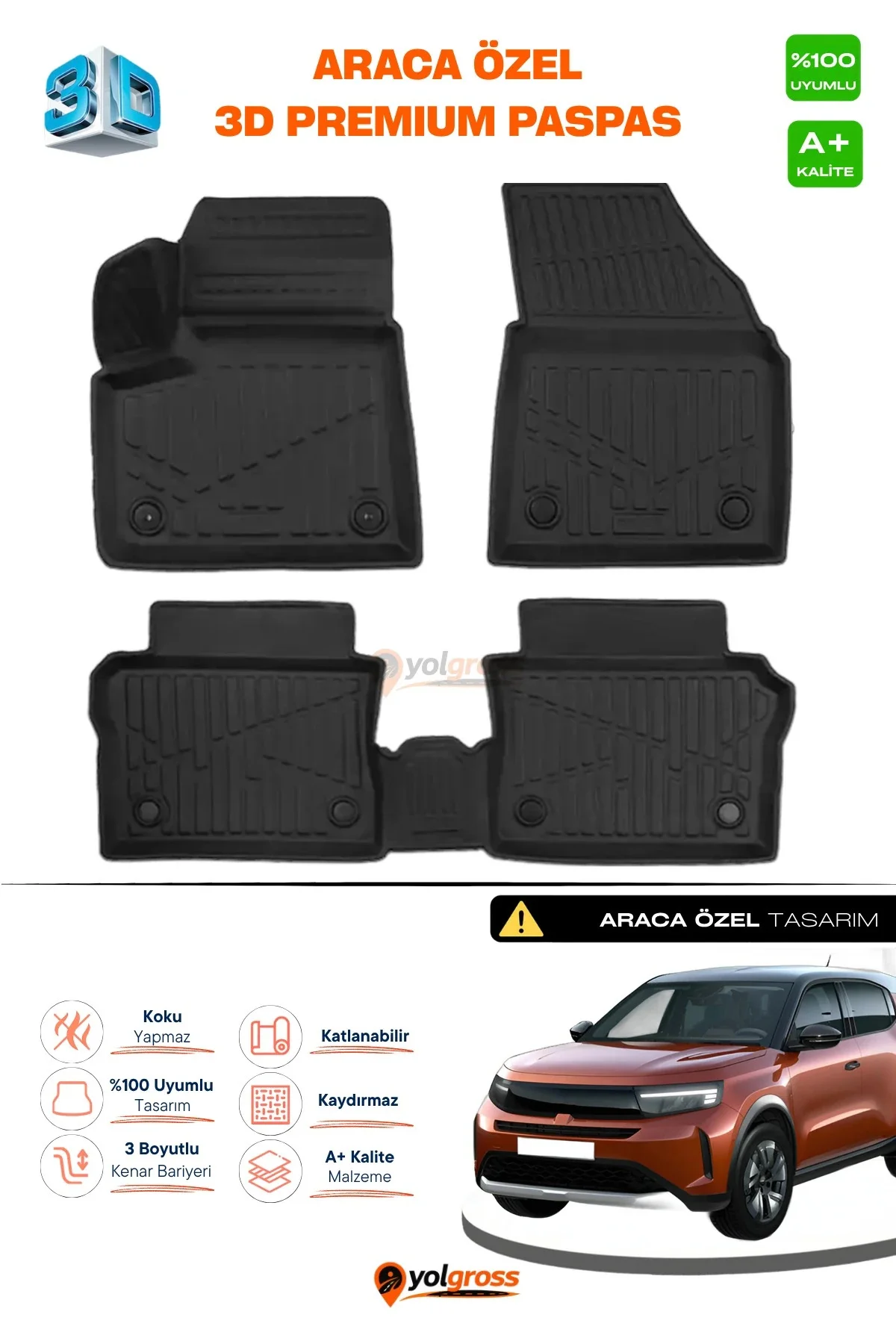 Opel Frontera Elektrikli 3D Pro Havuzlu Paspas 2024 Üzeri A+ Kalite Opel Frontera Elektrikli 3D Pro Havuzlu Paspas 2024 Üzeri A+ Kalite