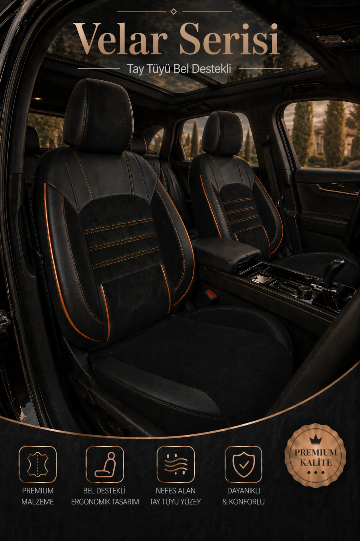 Opel Grandland 2017 ve Sonrası Bel Destekli Tay Tüyü Koltuk Kılıf