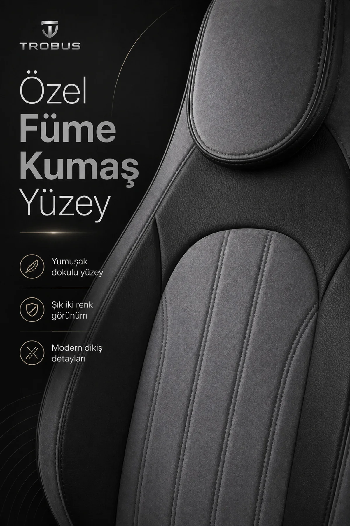 Opel Grandland 2017 ve Sonrası Bel Destekli Tay Tüyü Koltuk Kılıfı Tokyo Serisi Füme Siyah Fiyatı, Yorumları ve Özellikleri