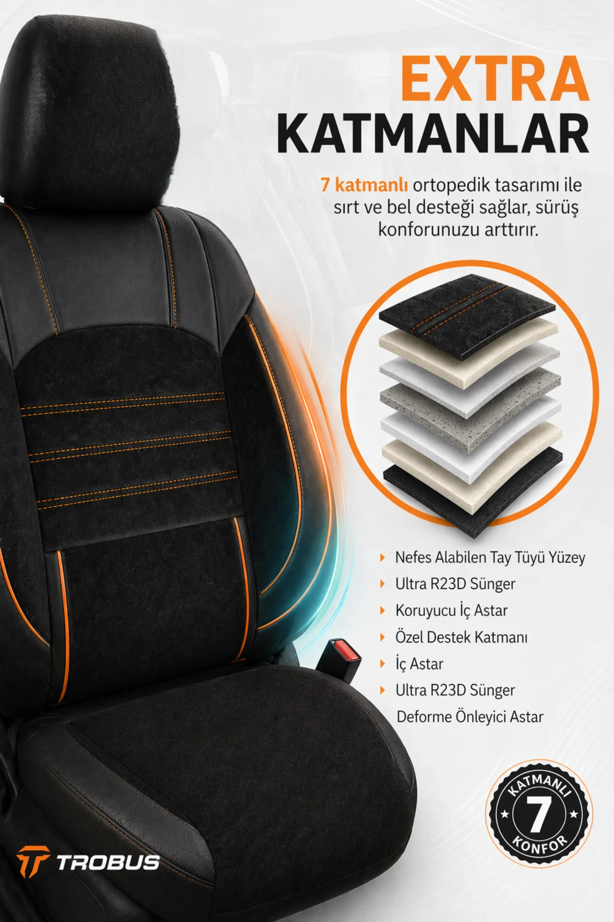 Opel Grandland 2017 ve Sonrası Bel Destekli Tay Tüyü Koltuk Kılıf