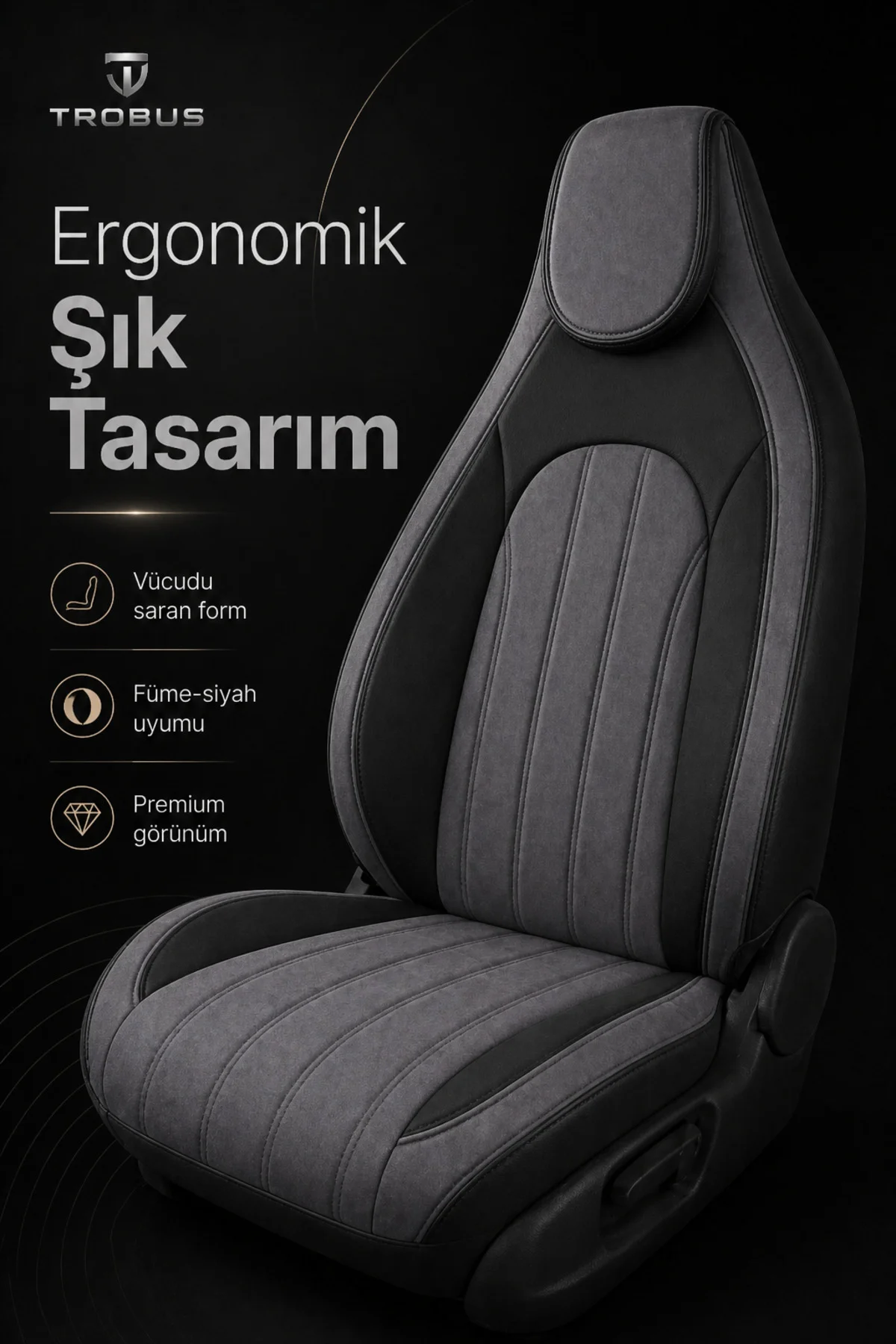 Opel Grandland 2017 ve Sonrası Bel Destekli Tay Tüyü Koltuk Kılıfı Tokyo Serisi Füme Siyah Fiyatı, Yorumları ve Özellikleri