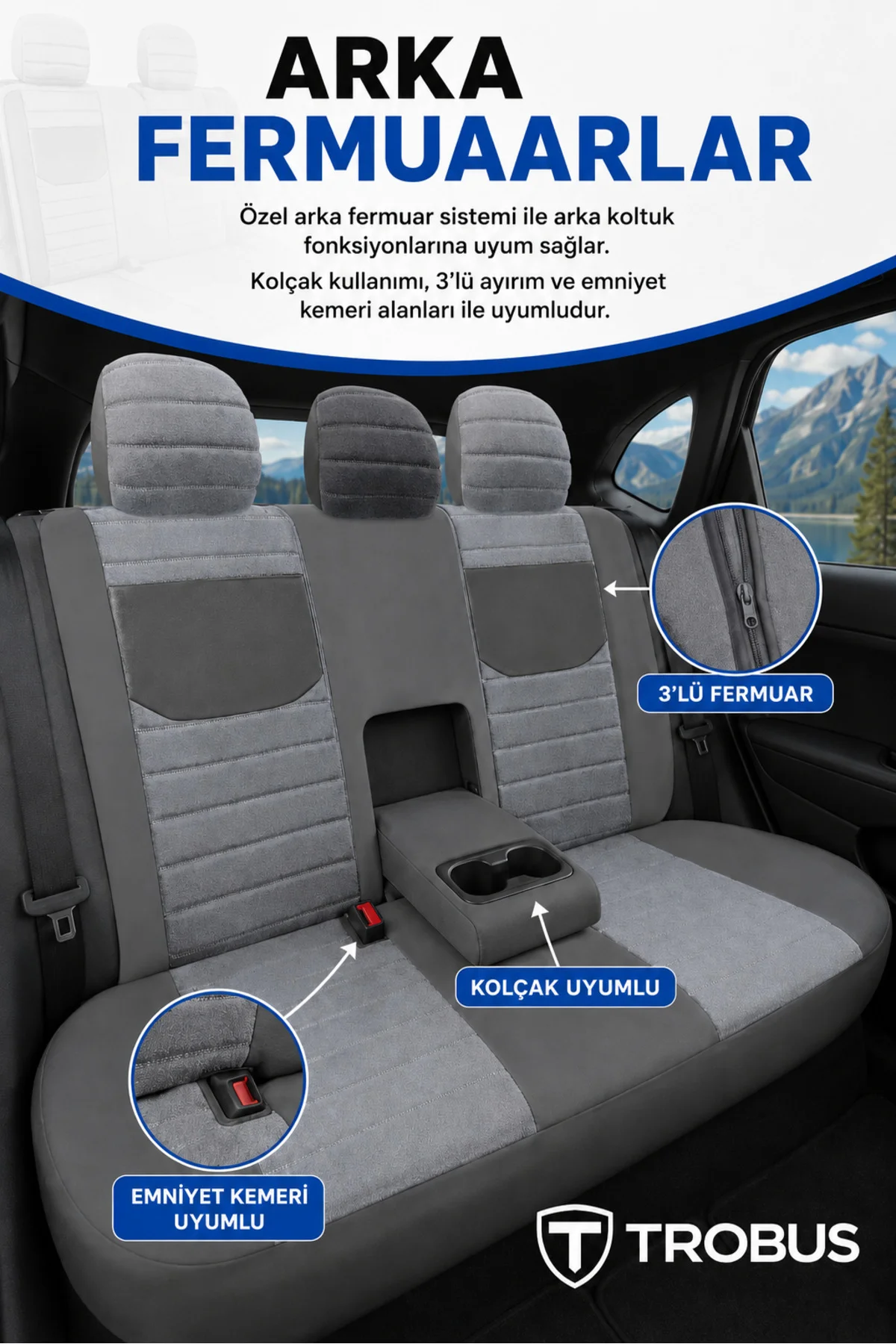 Opel Insignia 2008 Sonrası Uyumlu Veyron Serisi Füme Tay Tüyü Koltuk Kılıfı