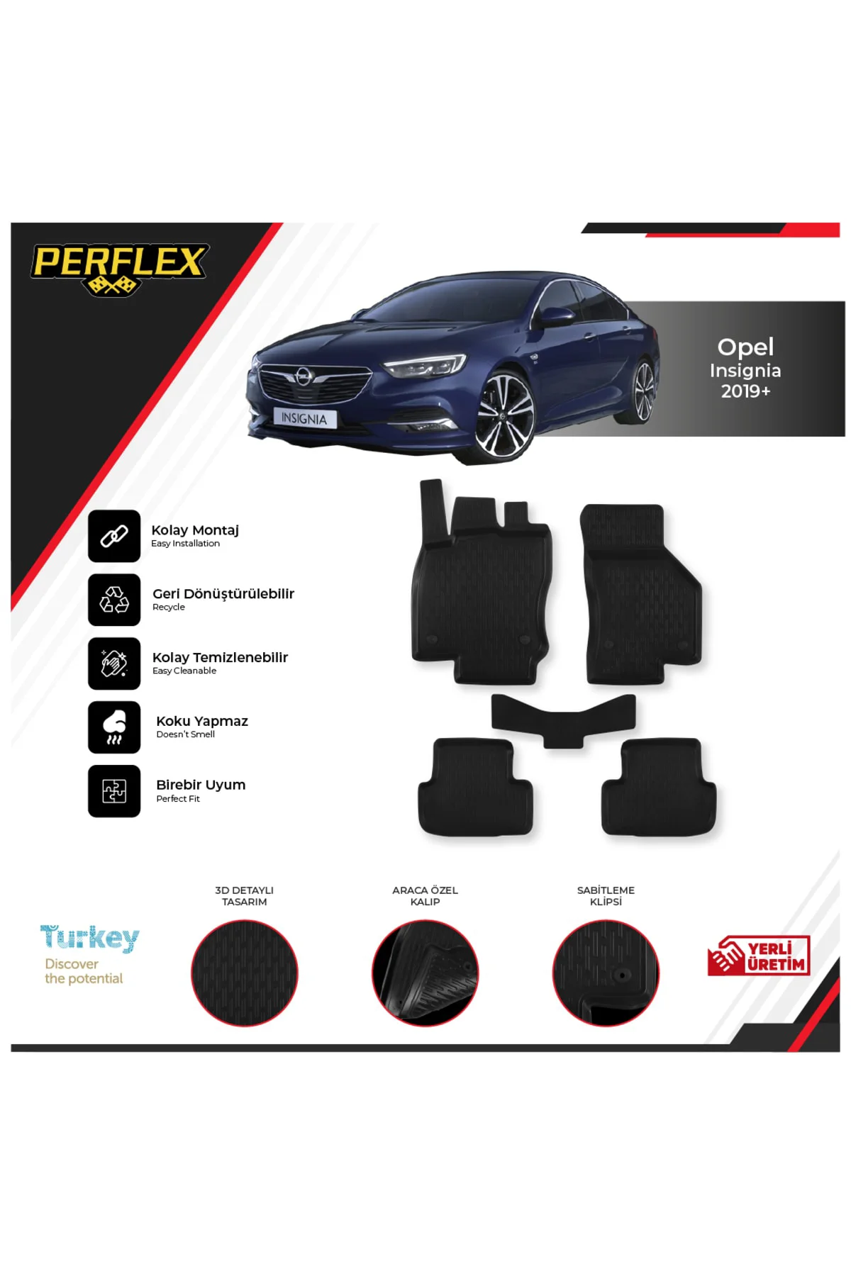 Opel Insıgnıa 2019+ Araca Özel 3d Havuzlu Paspas