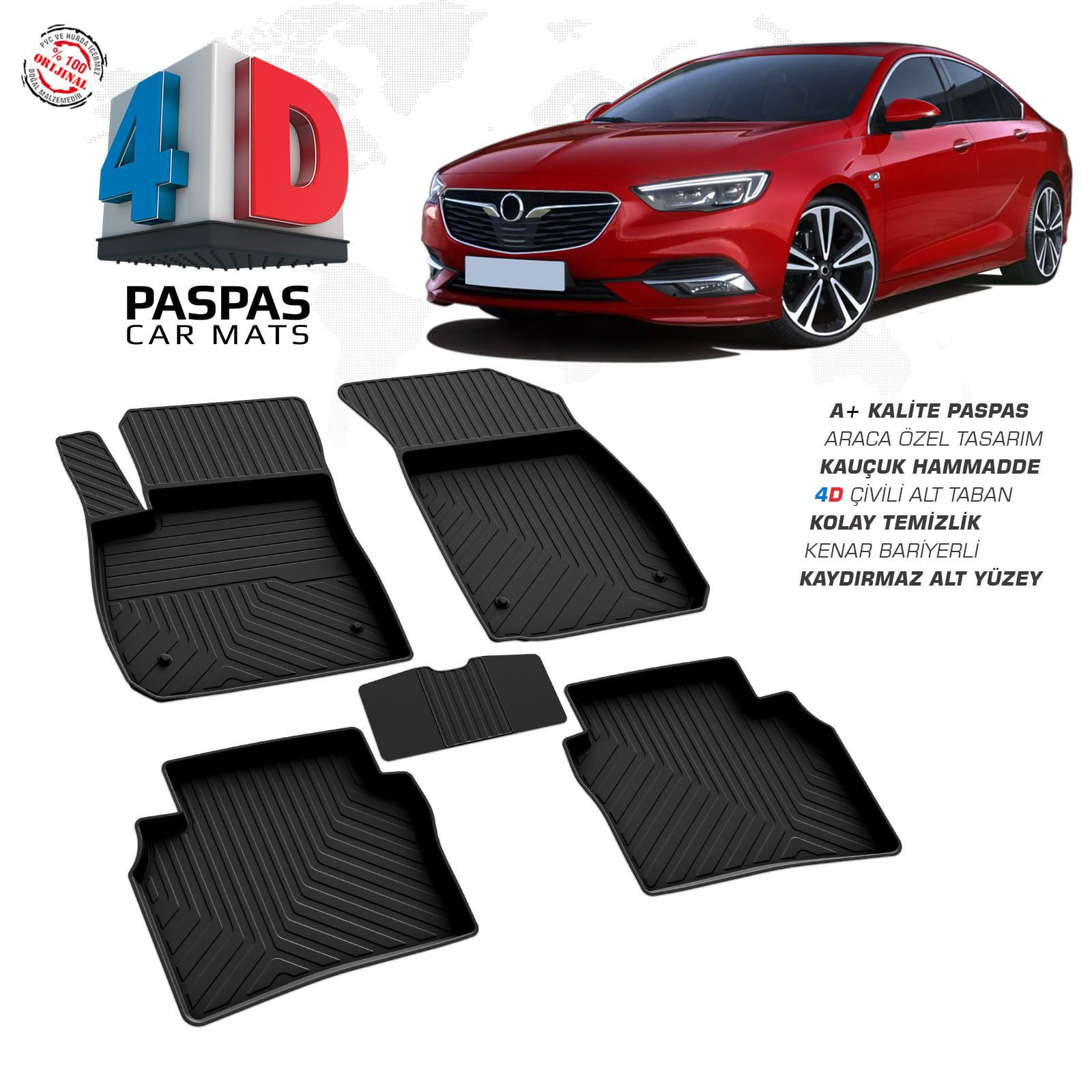 Opel Insignia 4D Araca Özel Havuzlu Kauçuk Paspas 2017 ve Üzeri Fiyatı, Yorumları ve Özellikleri
