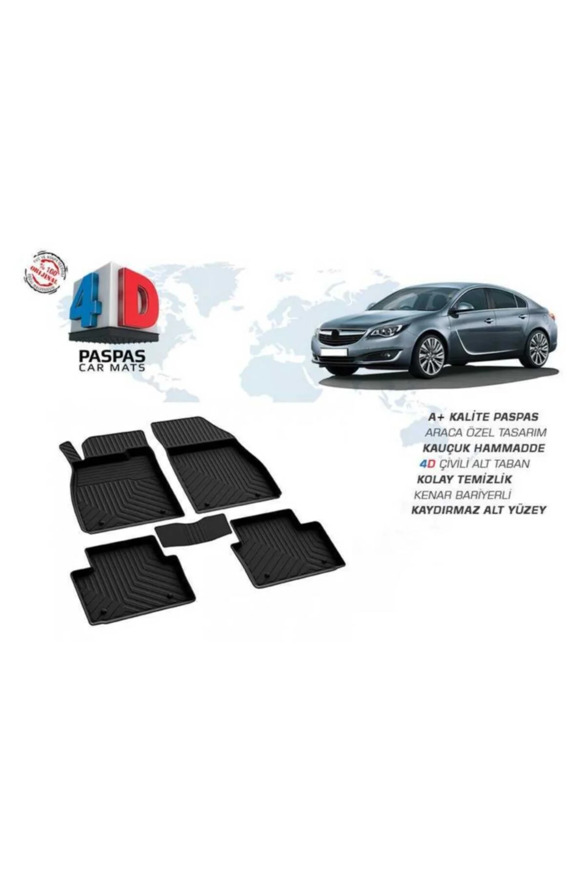 Opel Insignia 4d Havuzlu Paspas Siyah 2008-2016 Arası