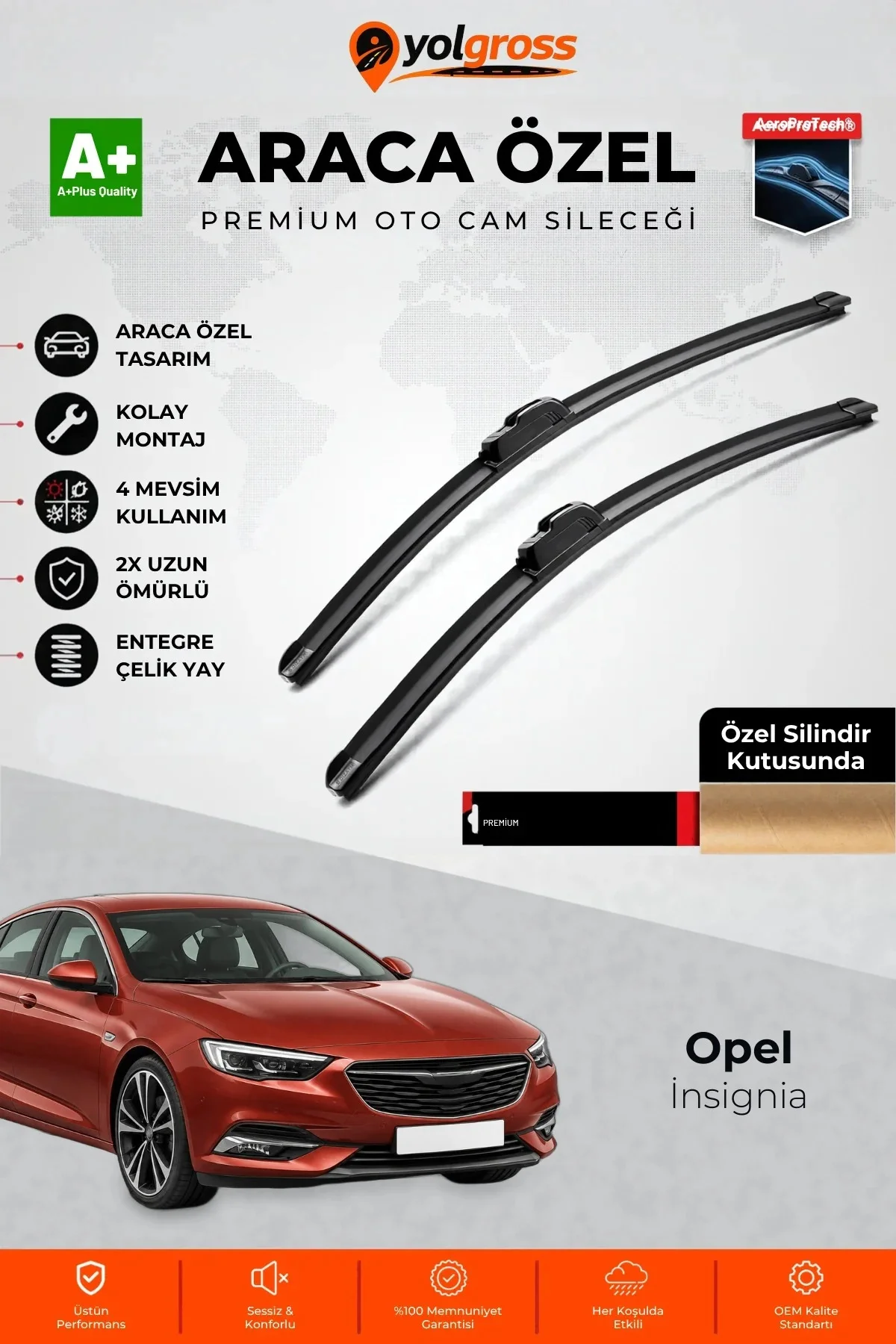 Opel İnsignia Ön Cam Silecek Seti 2017 Üzeri Premium Araca Özel 60-50 Cm A+ Kalite
