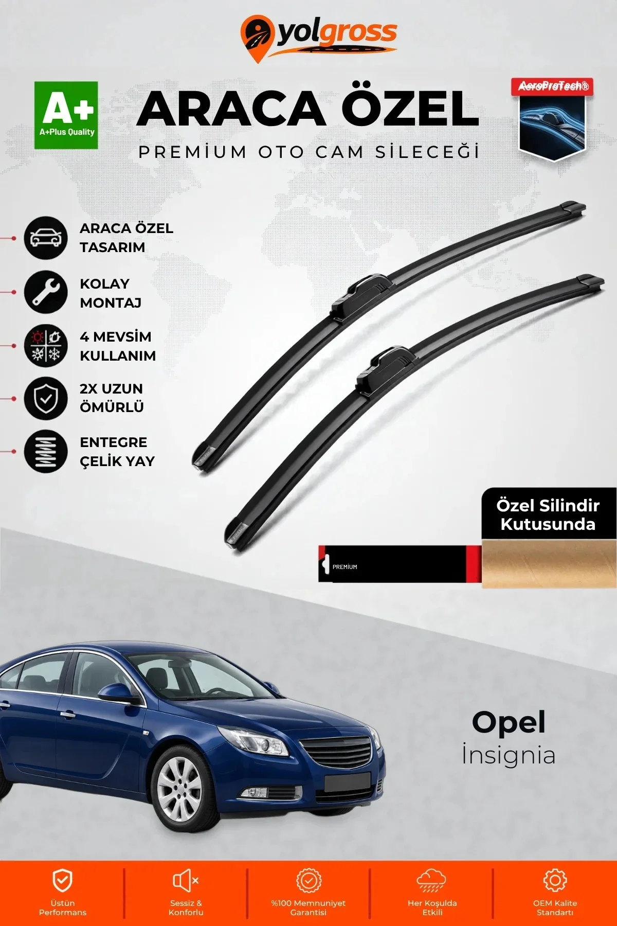 Opel İnsignia Ön Cam Silecek Seti 2008-2017 Premium Araca Özel 60-45 Cm A+ Kalite Opel İnsignia Ön Cam Silecek Seti 2008-2017 Premium Araca Özel 60-45 Cm A+ Kalite