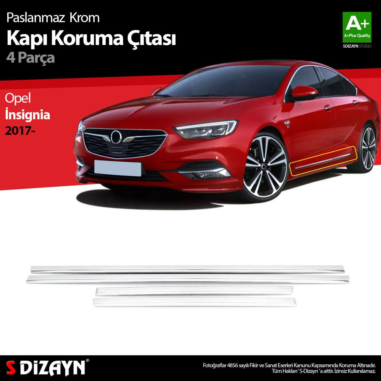Opel Insignia Uyumlu Krom Kapı Koruma Çıtası 4 Parça. 2017 Üzeri Opel Insignia Uyumlu Krom Kapı Koruma Çıtası 4 Parça. 2017 Üzeri