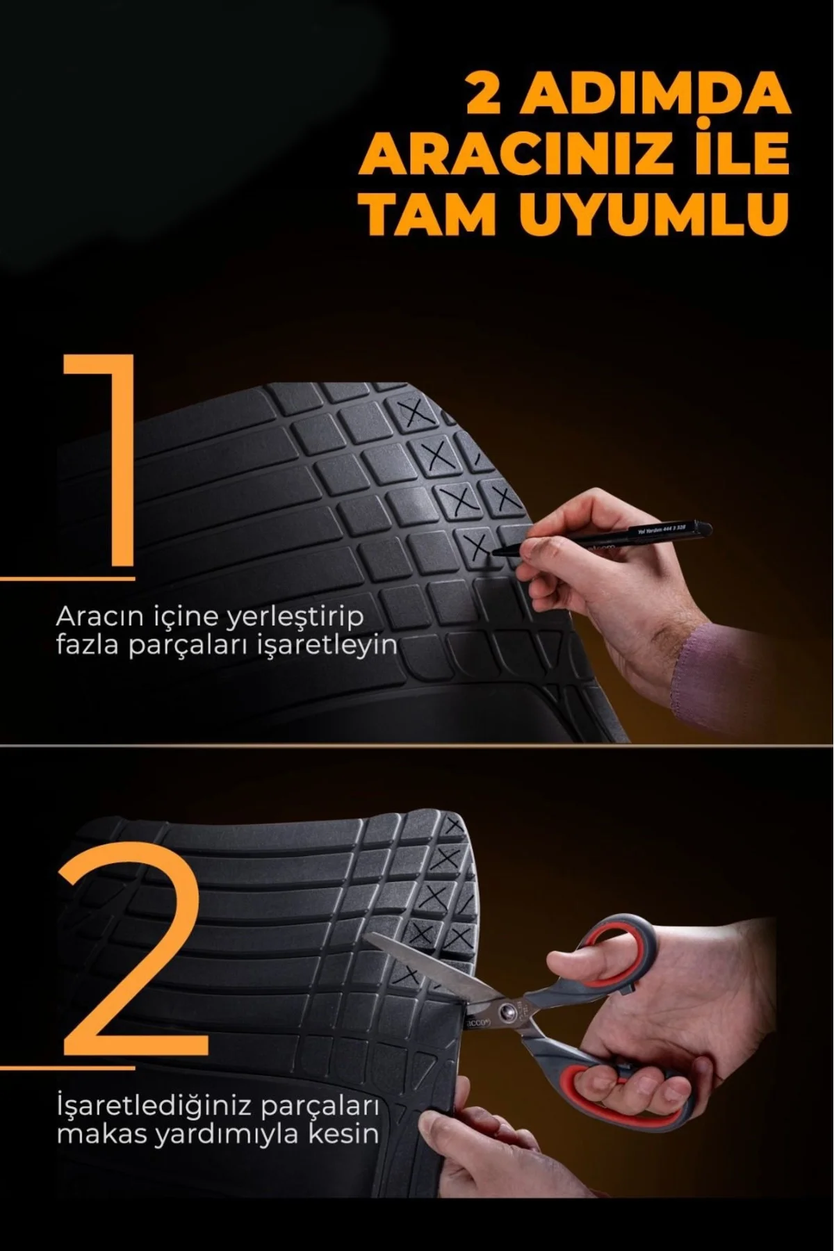 Opel Mokka 2017 UYUMLU HAVUZLU ÜNIVERSAL MAXİ PASPAS MAVİ - SİYAH