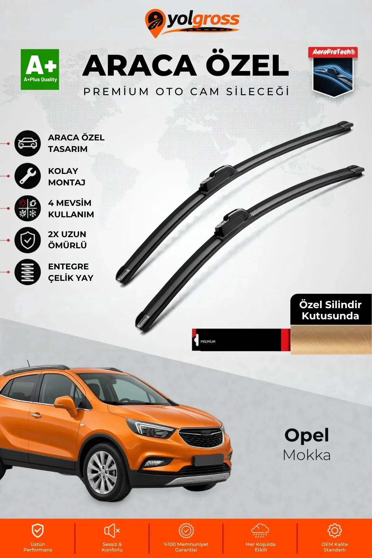 Opel Mokka Ön Cam Silecek Seti 2012-2019 Premium Araca Özel 65-35 Cm A+ Kalite