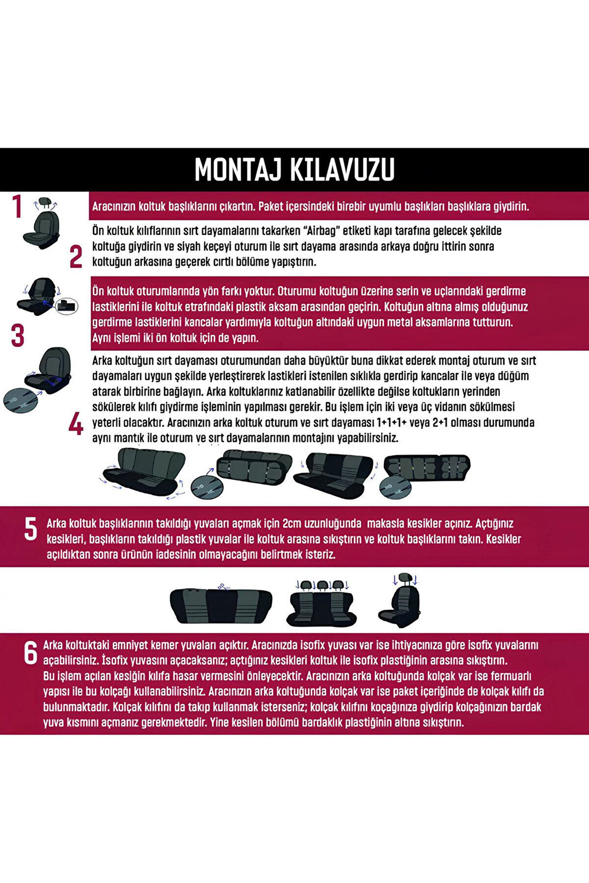 Opel Mokka Suv 2012-2015 Aracınıza Uyumlu Koltuk Kılıfı Ticari Kı