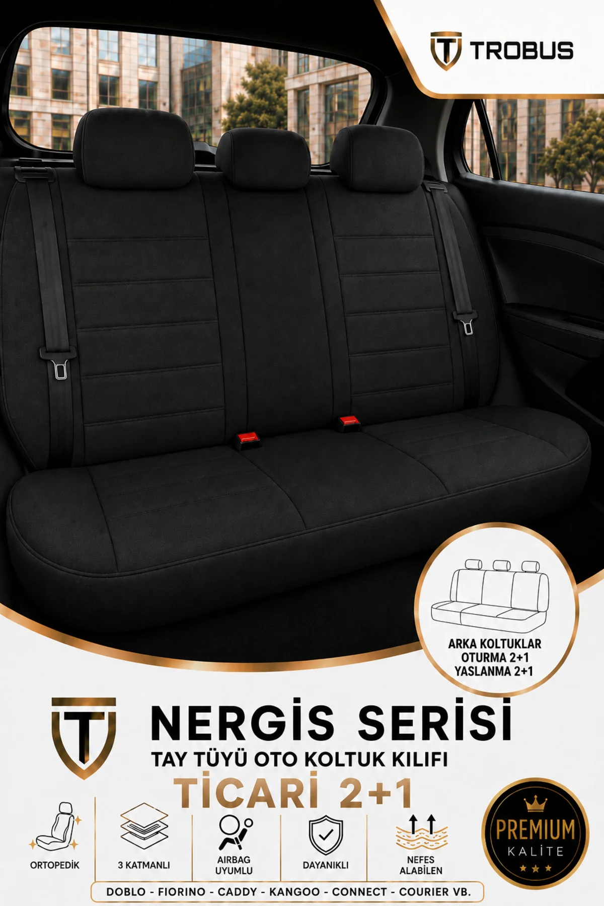 Opel Vectra 1996 1997 1998 1999 2000 2001 Uyumlu Kırmızı Nergis Serisi Ortopedik Tay Tüyü 2+1 Ticari