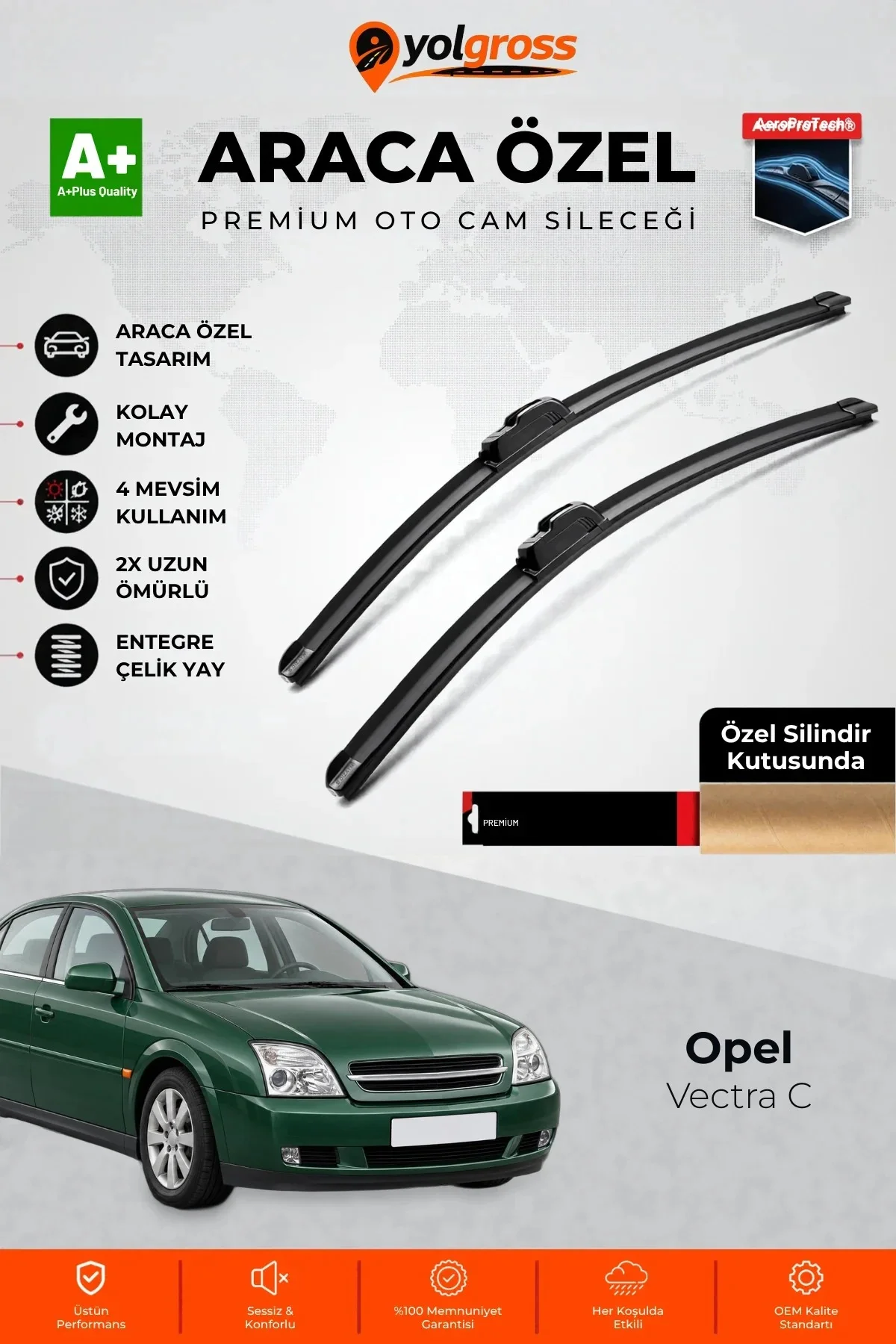 Opel Vectra C Ön Cam Silecek Seti 2002-2008 Premium Araca Özel 60-48 Cm A+ Kalite