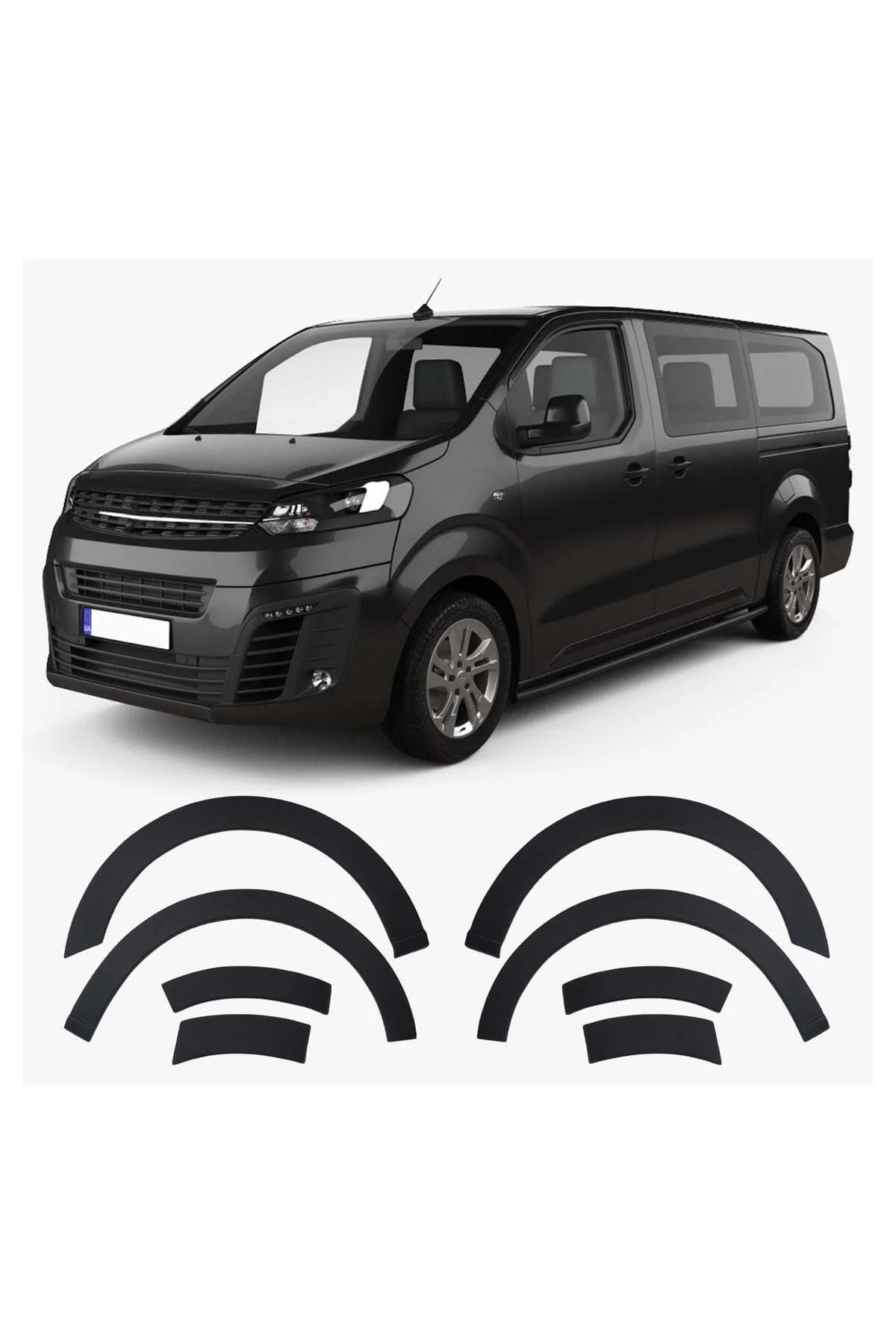 Opel Vivaro 2019 ve Sonrası Uyumlu Çamurluk Dodik Seti 8 Parça ABS Mat Siyah - Görsel 2