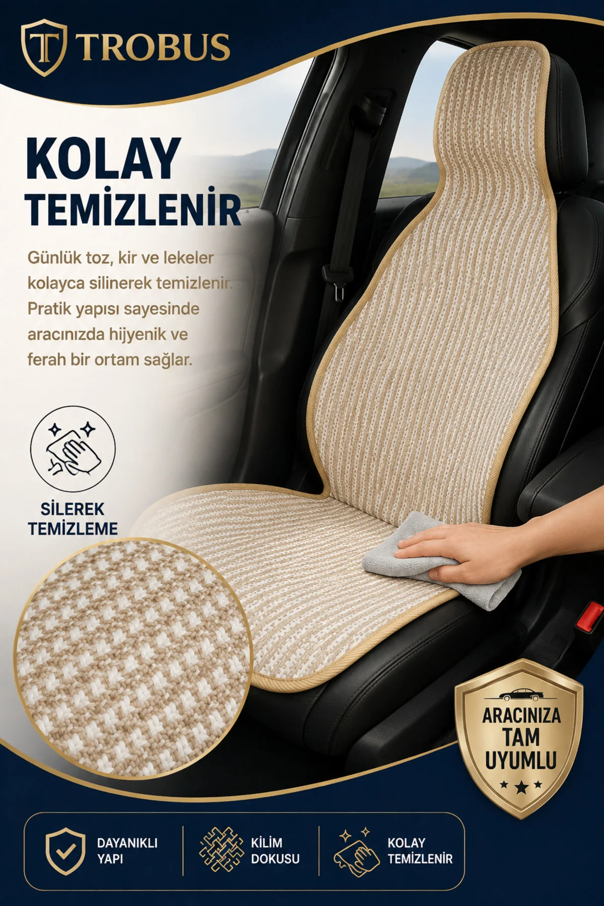 Opel ZAFİRA 5 7 KİŞİ 2003-2011 Uyumlu Örme Ön 2 Parça Oto Koltuk Minderi Terletmez Kaymaz Taban Bej Fiyatı, Yorumları ve Özellikleri