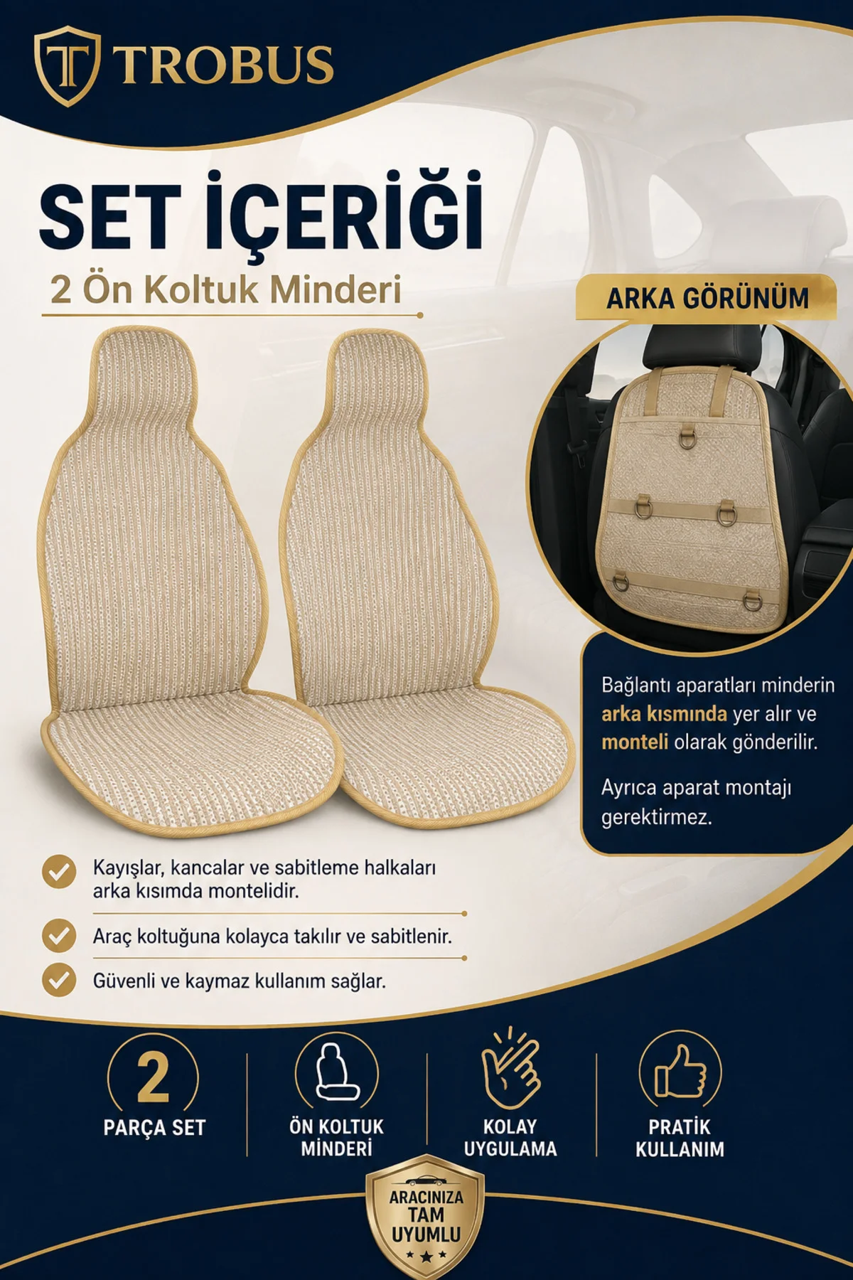 Opel ZAFİRA 5 7 KİŞİ 2003-2011 Uyumlu Örme Ön 2 Parça Oto Koltuk Minderi Terletmez Kaymaz Taban Bej Fiyatı, Yorumları ve Özellikleri