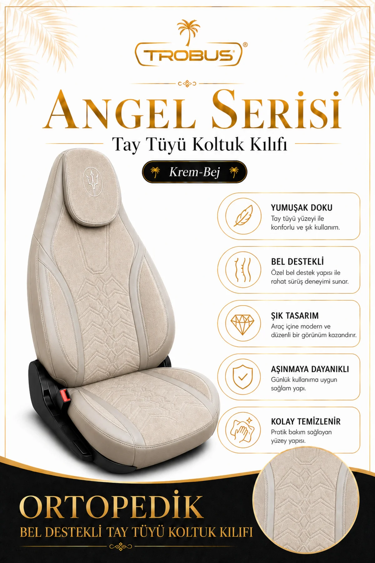 Opel Zafira 5 Kişi 2003-2011 Uyumlu Angel Serisi Tay Tüyü Koltuk Kılıfı Bej Fiyatı, Yorumları ve Özellikleri