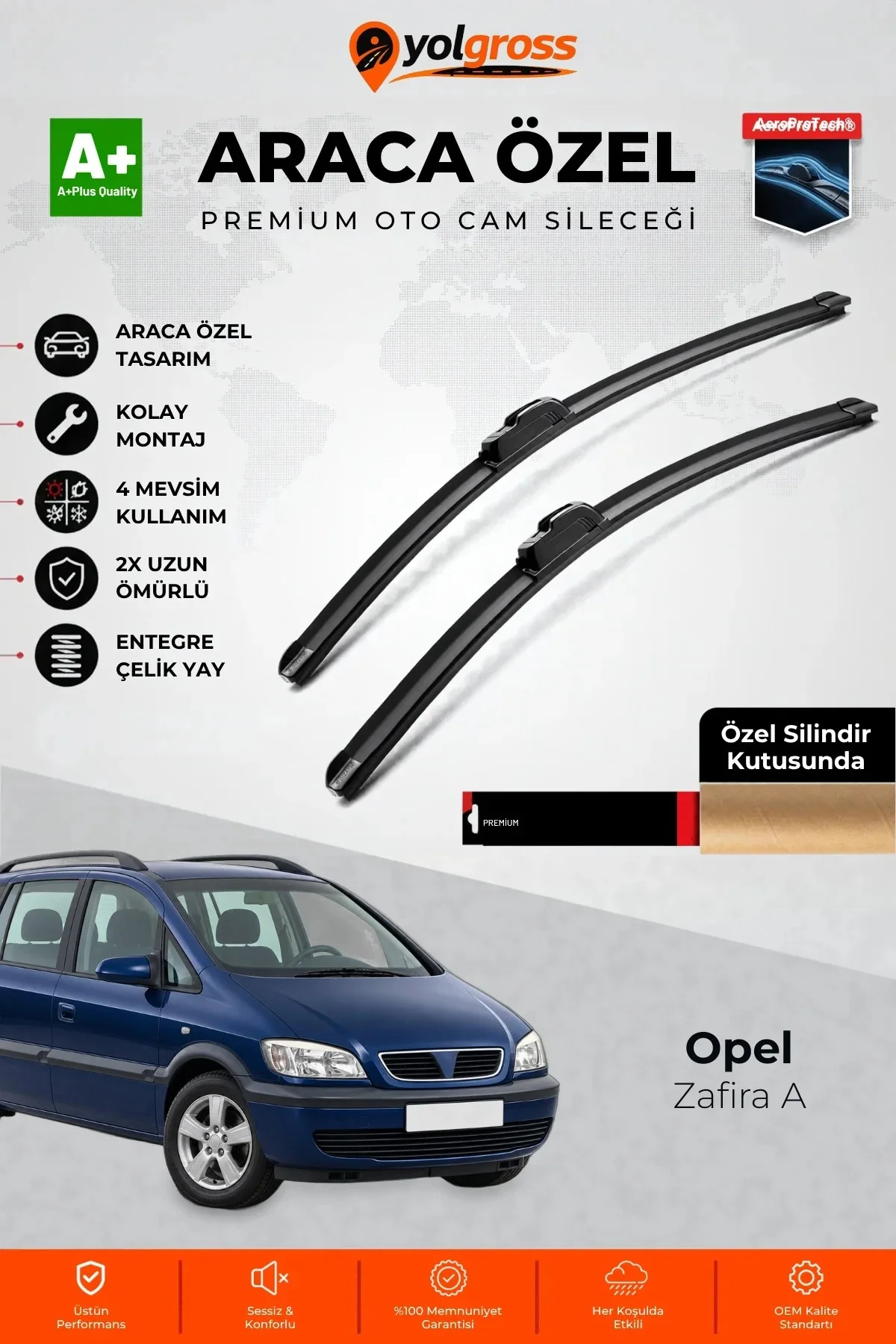 Opel Zafira A Ön Cam Silecek Seti 1999-2005 Premium Araca Özel 60-60 Cm A+ Kalite
